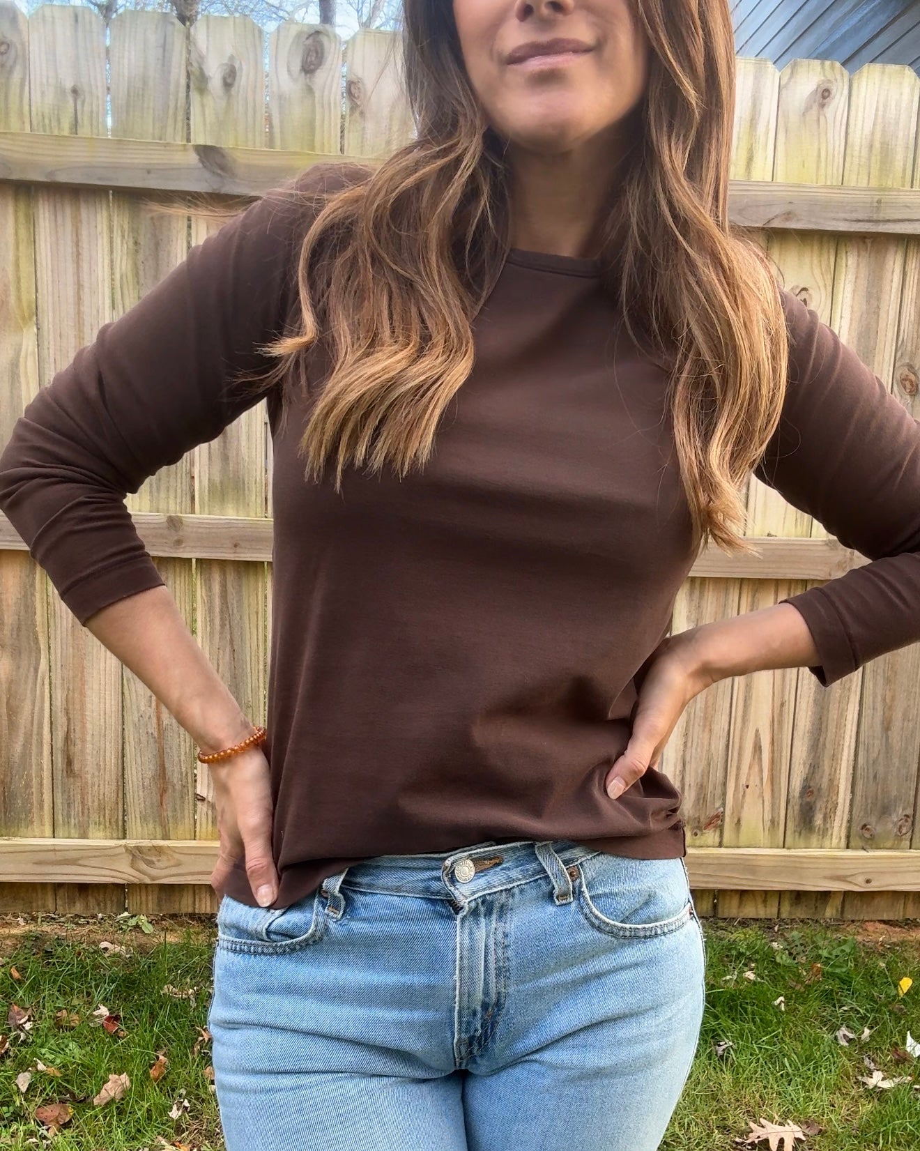 Patagonia Long Sleeve Organic Cotton Tee – Espresso Brown