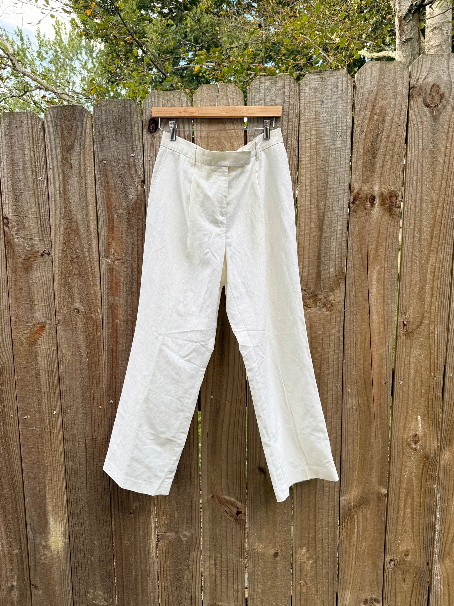 Ivory Linen Pleated Trousers — Sunday Honey Original