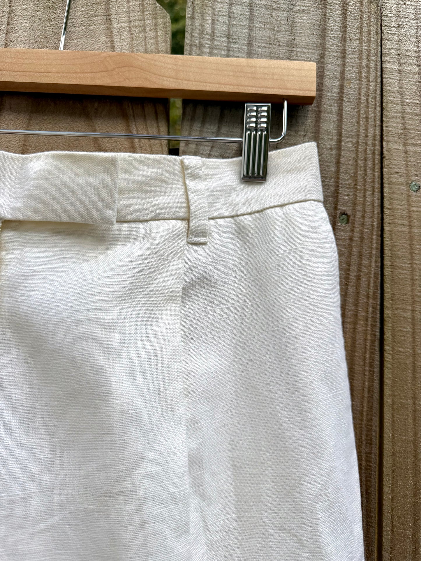 Ivory Linen Pleated Trousers — Sunday Honey Original