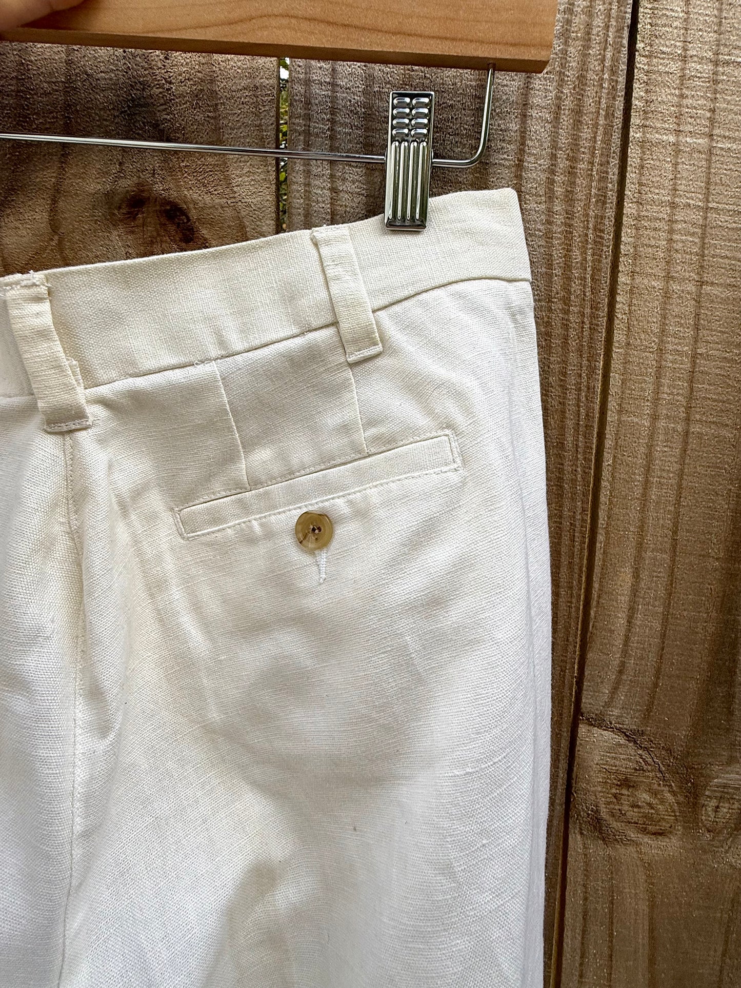 Ivory Linen Pleated Trousers — Sunday Honey Original
