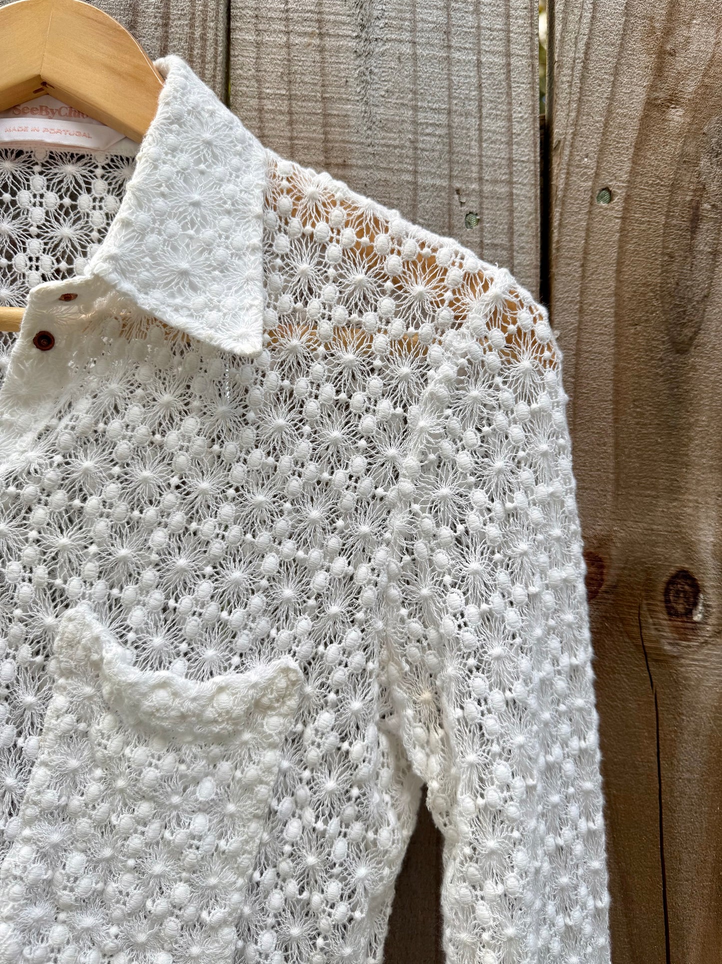 See by Chloé Sheer Floral Lace Blouse