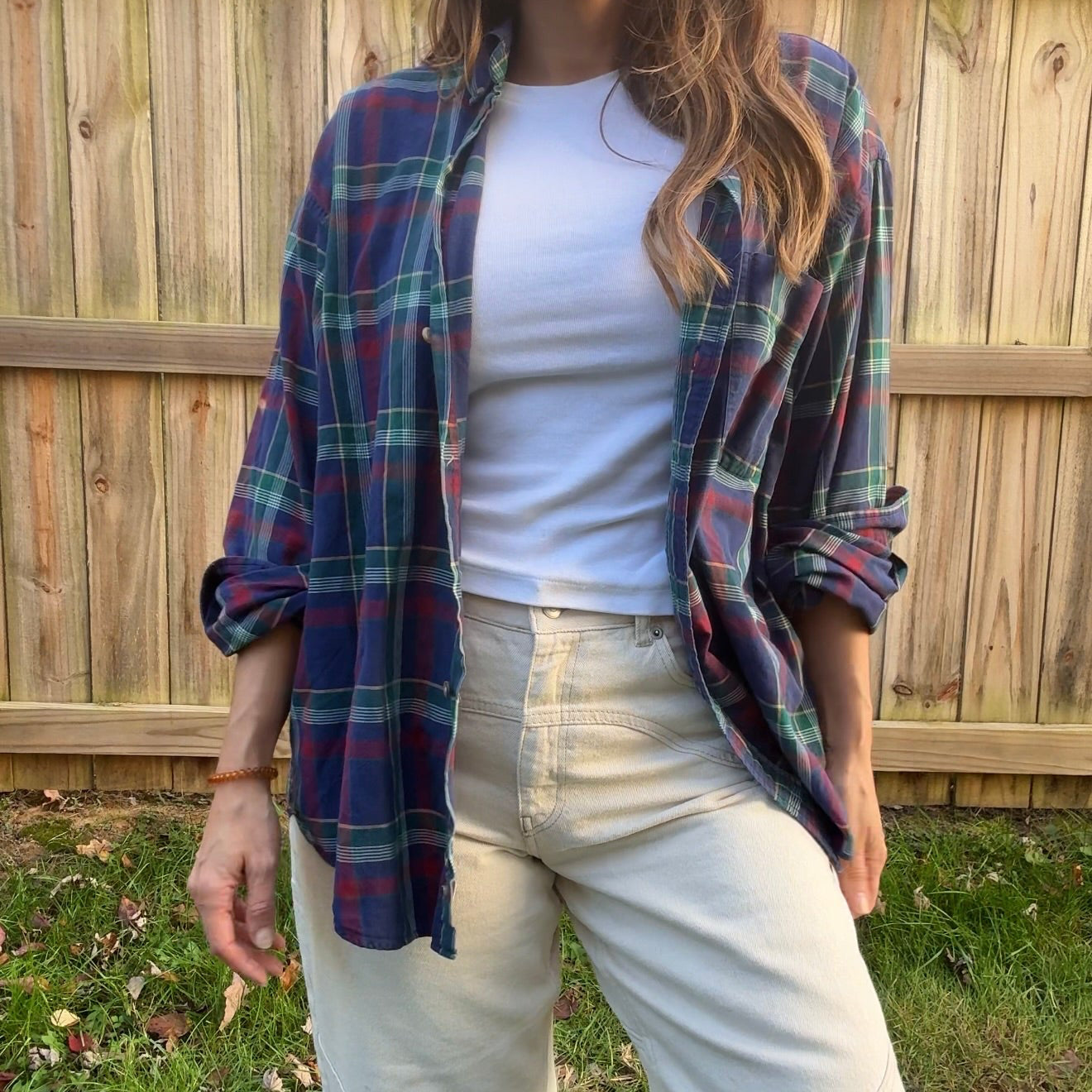 Vintage 90s Pendleton Plaid Cotton Button-Up Shirt