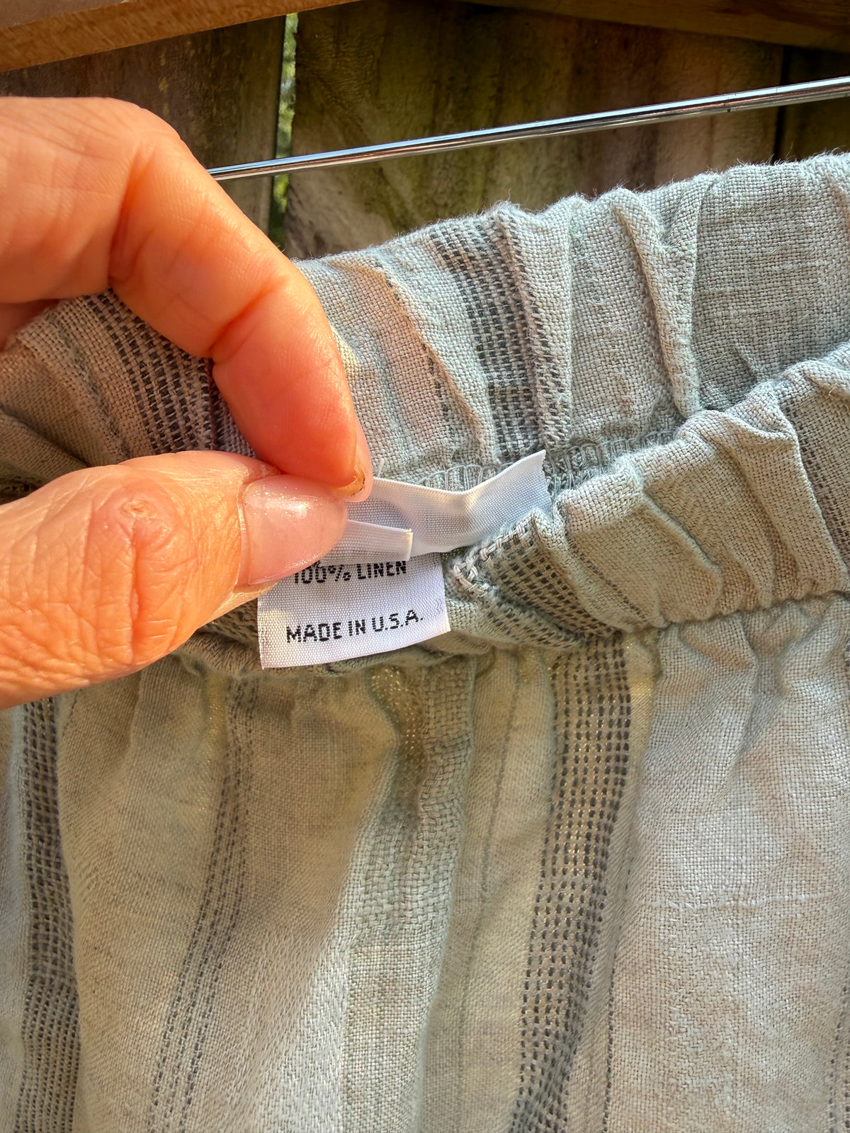 Hand-Dyed Linen Column Skirt | Sage Mist