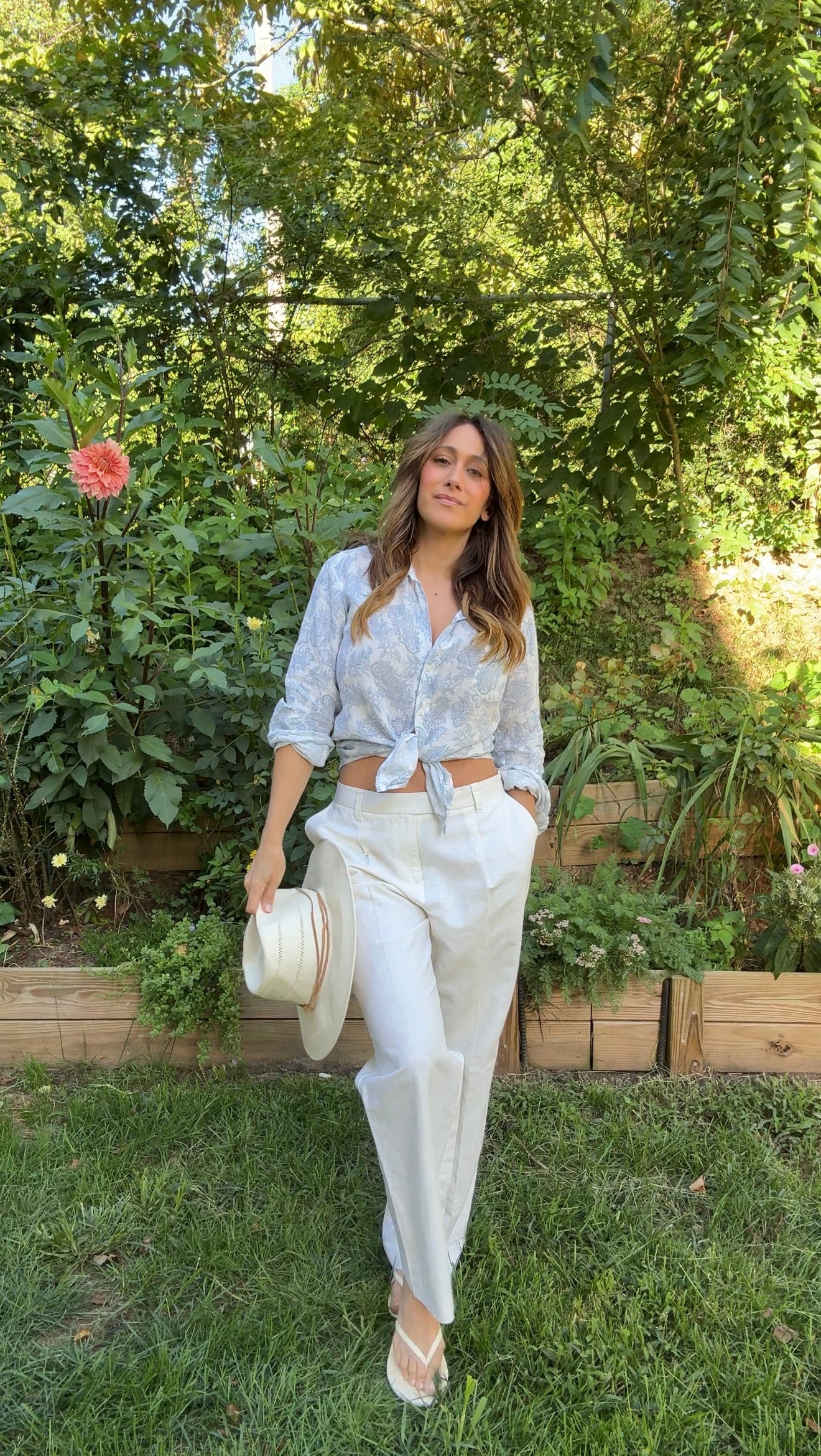 Ivory Linen Pleated Trousers — Sunday Honey Original