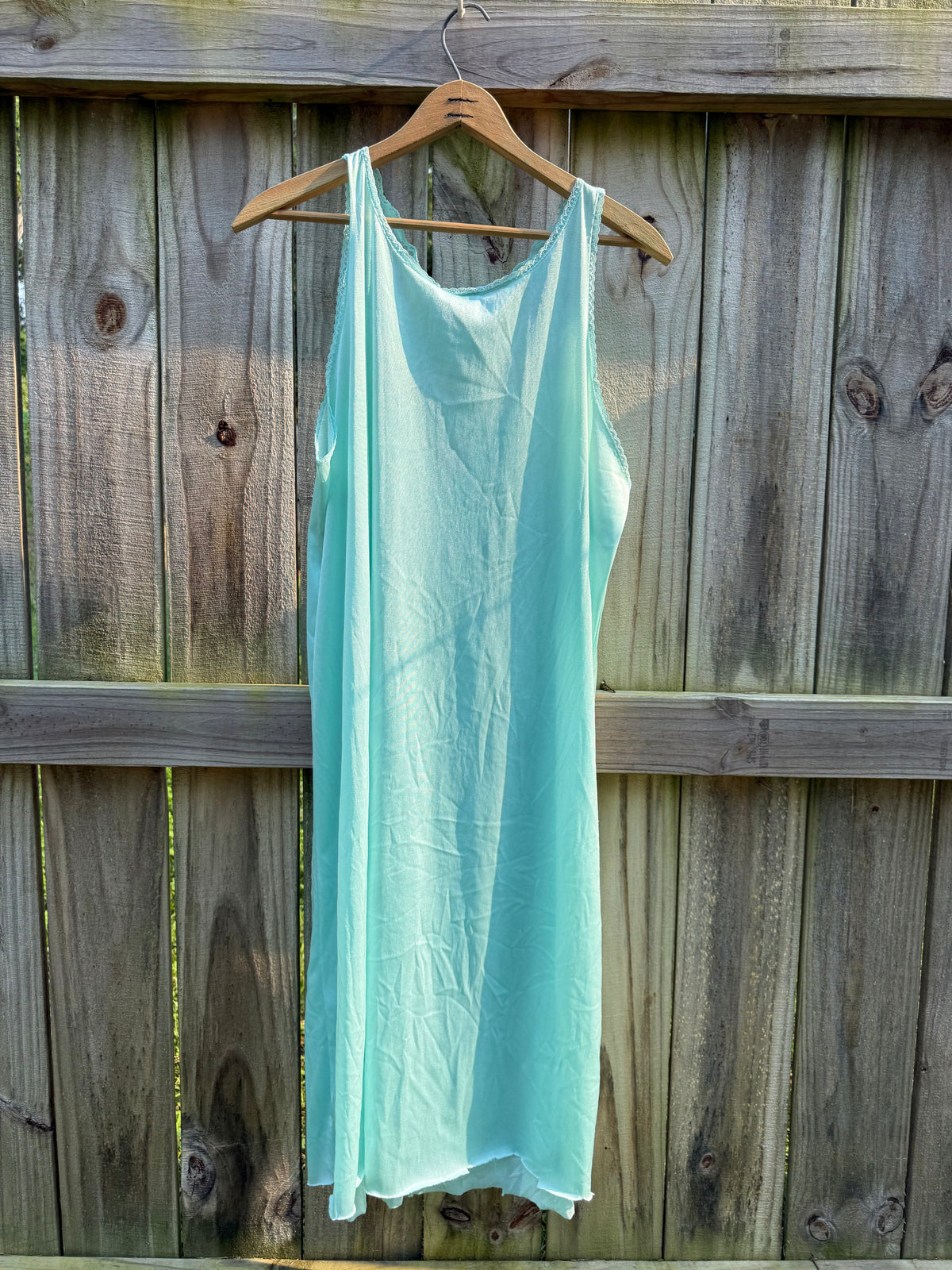 Vintage Vassarette Sea Glass Lace Nightgown