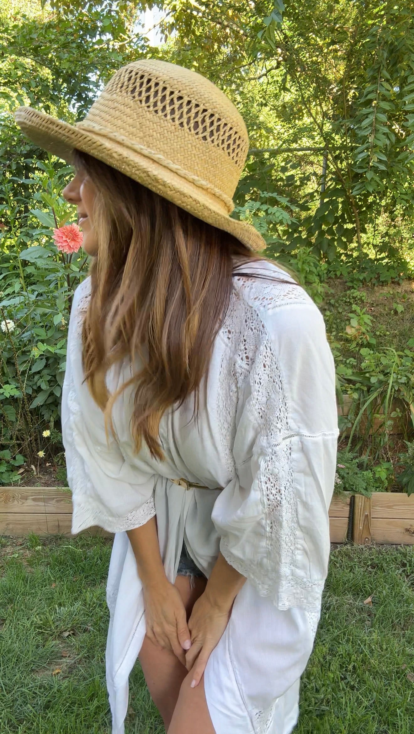 Wide Brim Vintage Ventilated Straw Hat
