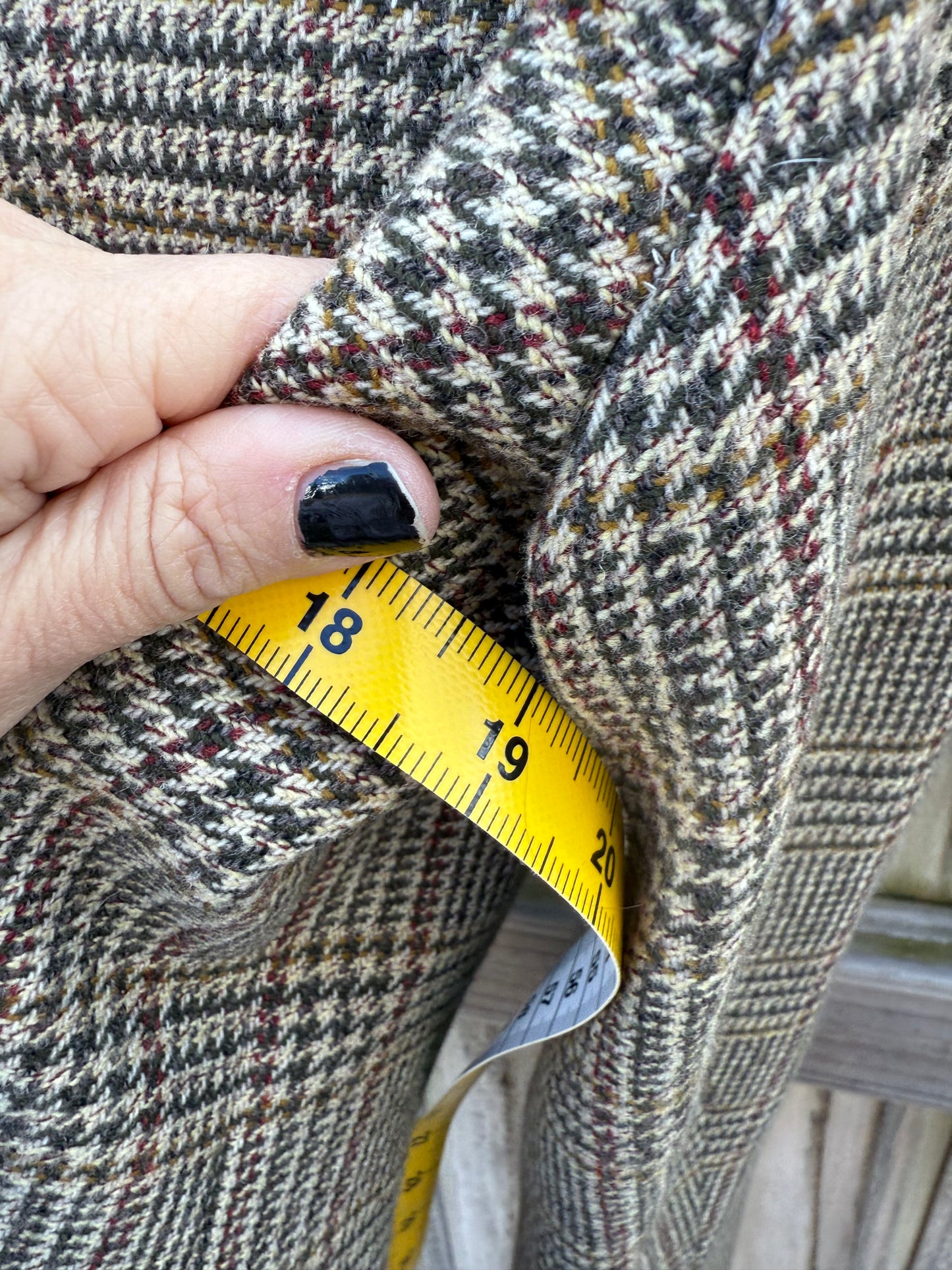 Vintage Ungaro Cropped Plaid Wool Jacket with Leopard Collar