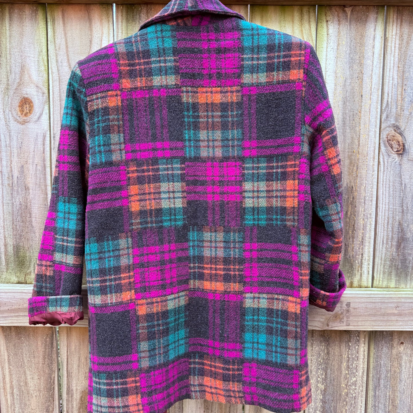 Vintage Michael Lewis Plaid Wool Coat