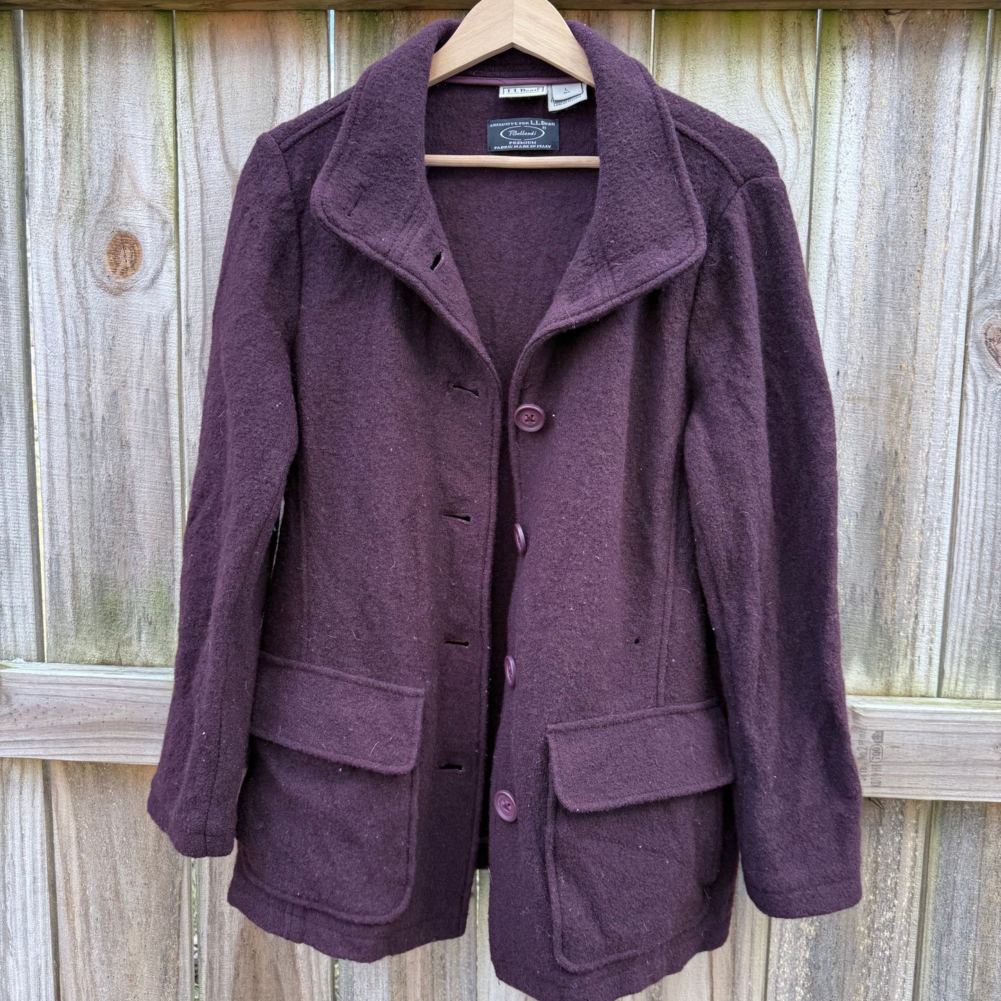Vintage L.L. Bean Italian Wool Coat Jacket (Bellandi Fabric)