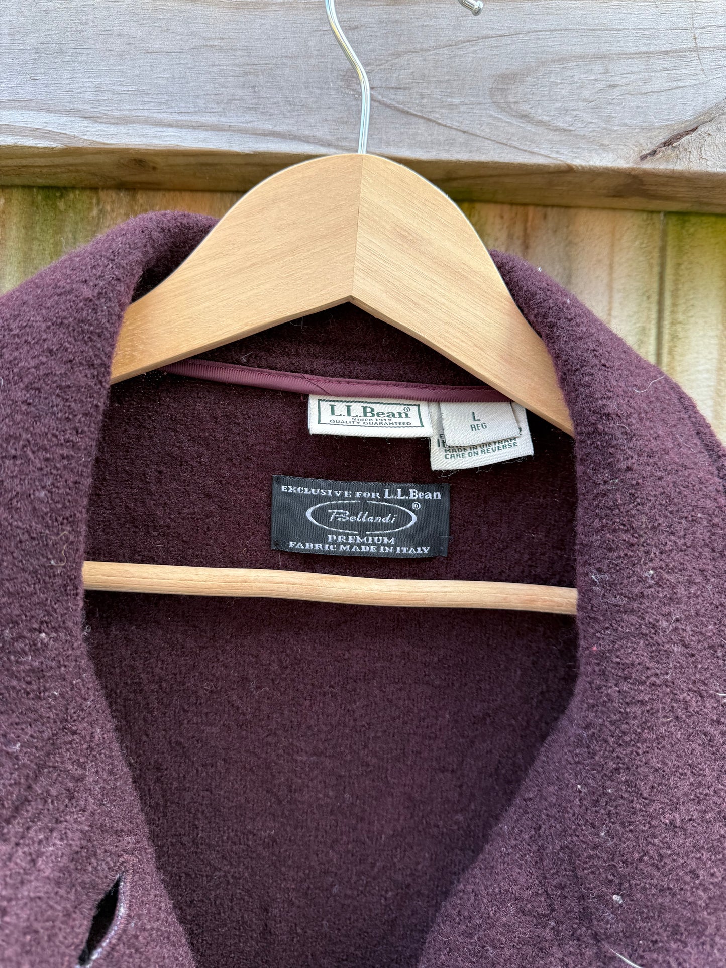 Vintage L.L. Bean Italian Wool Coat Jacket (Bellandi Fabric)