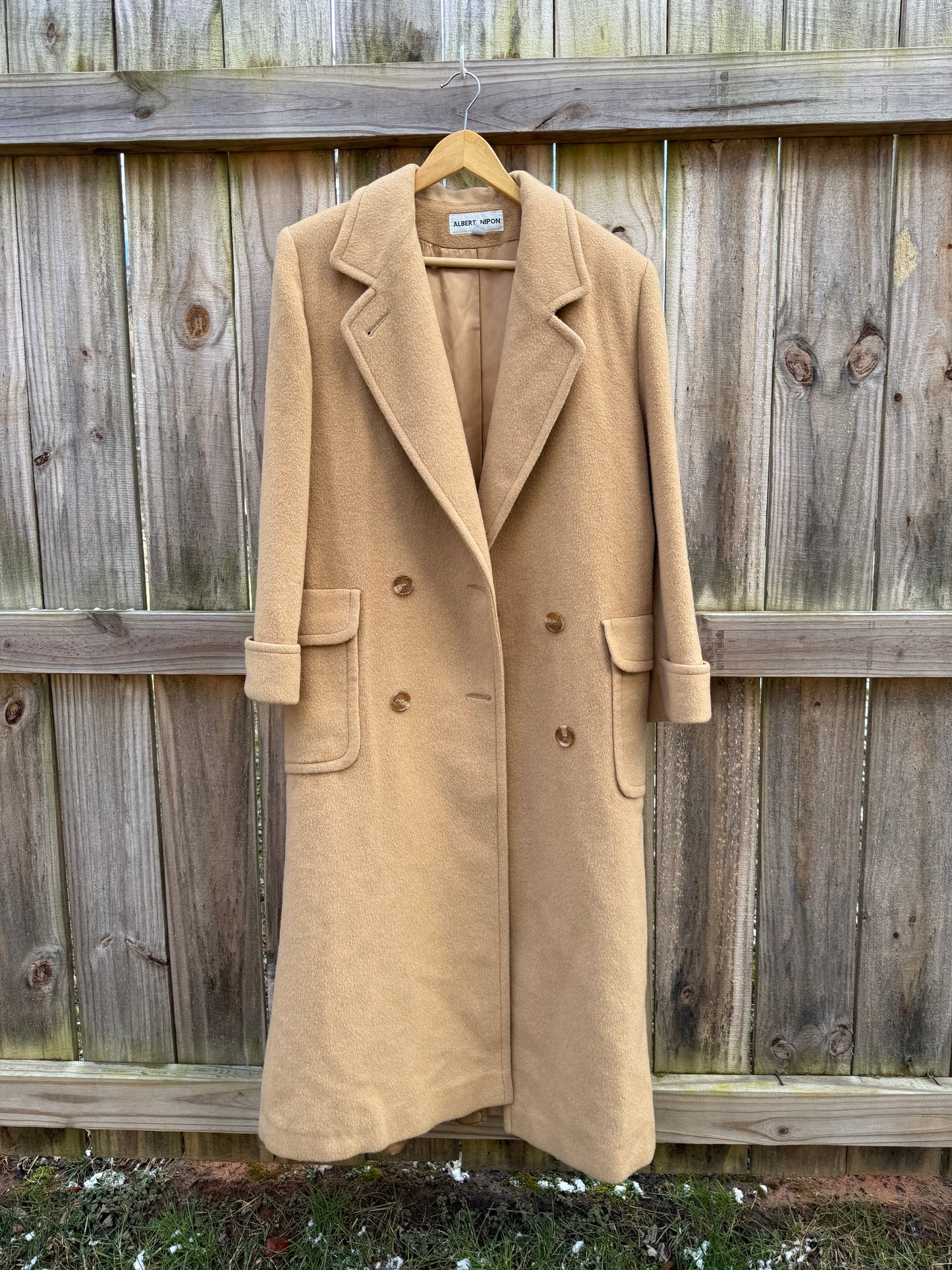 Vintage Albert Nipon Camel Hair Long Coat