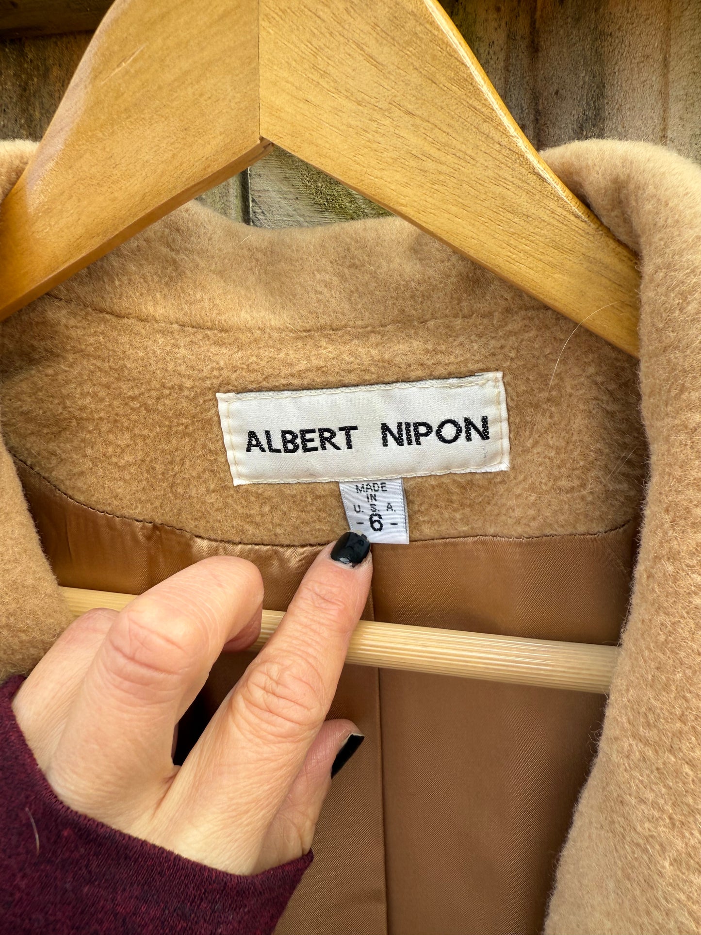 Vintage Albert Nipon Camel Hair Long Coat