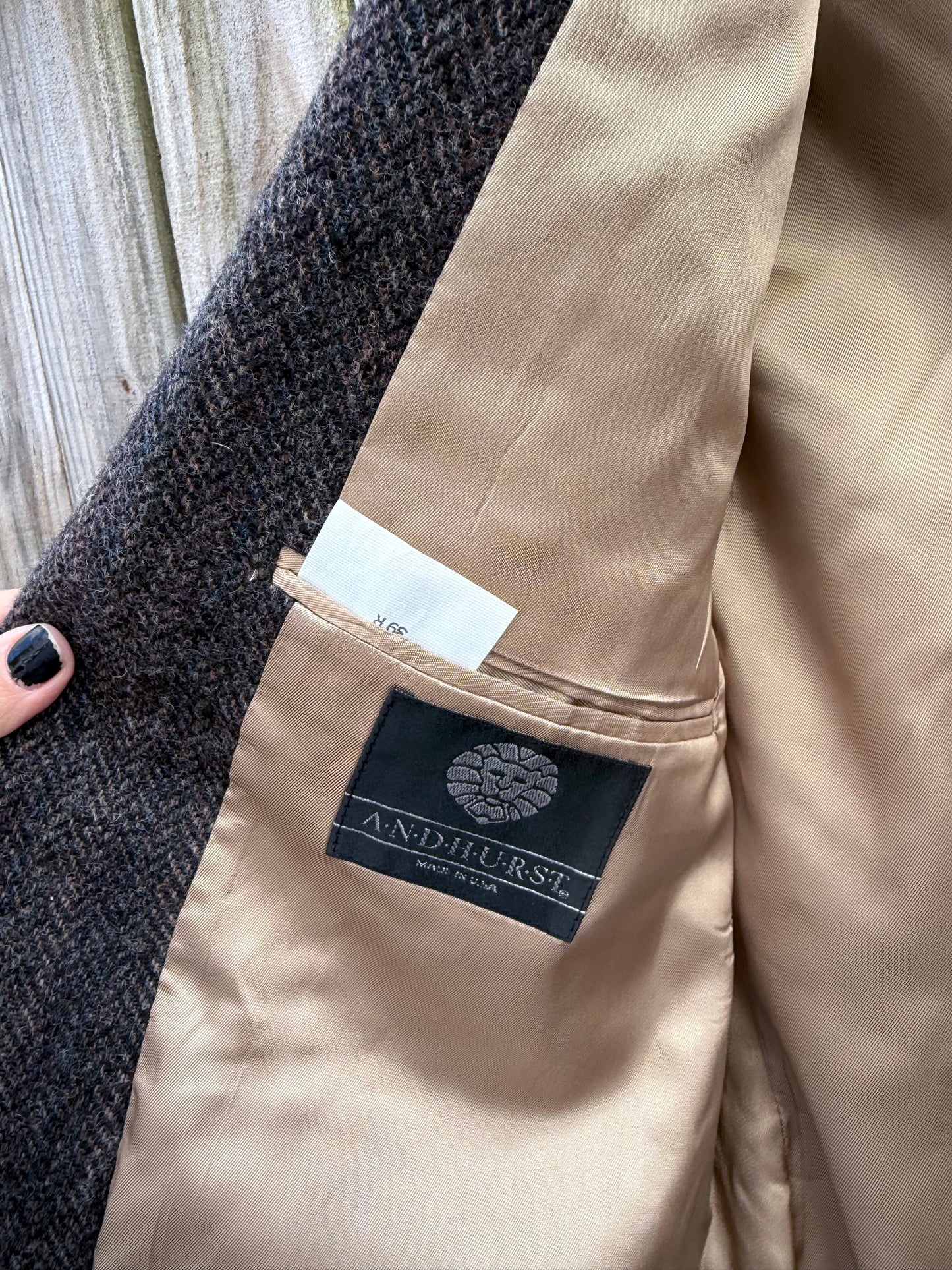 VINTAGE ANDHURST HERRINGBONE WOOL BLAZER