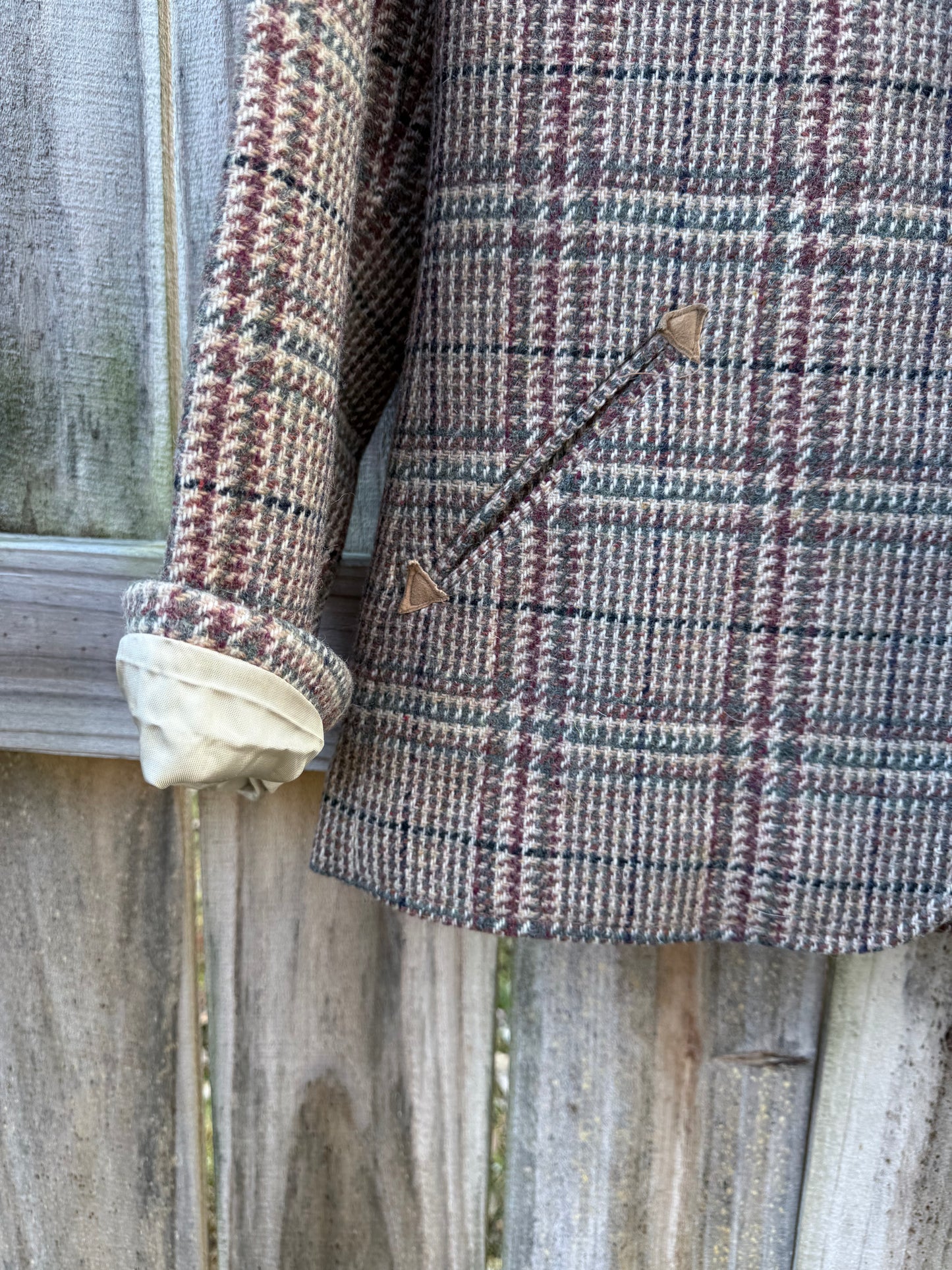 Vintage Plaid Wool Tailored Blazer
