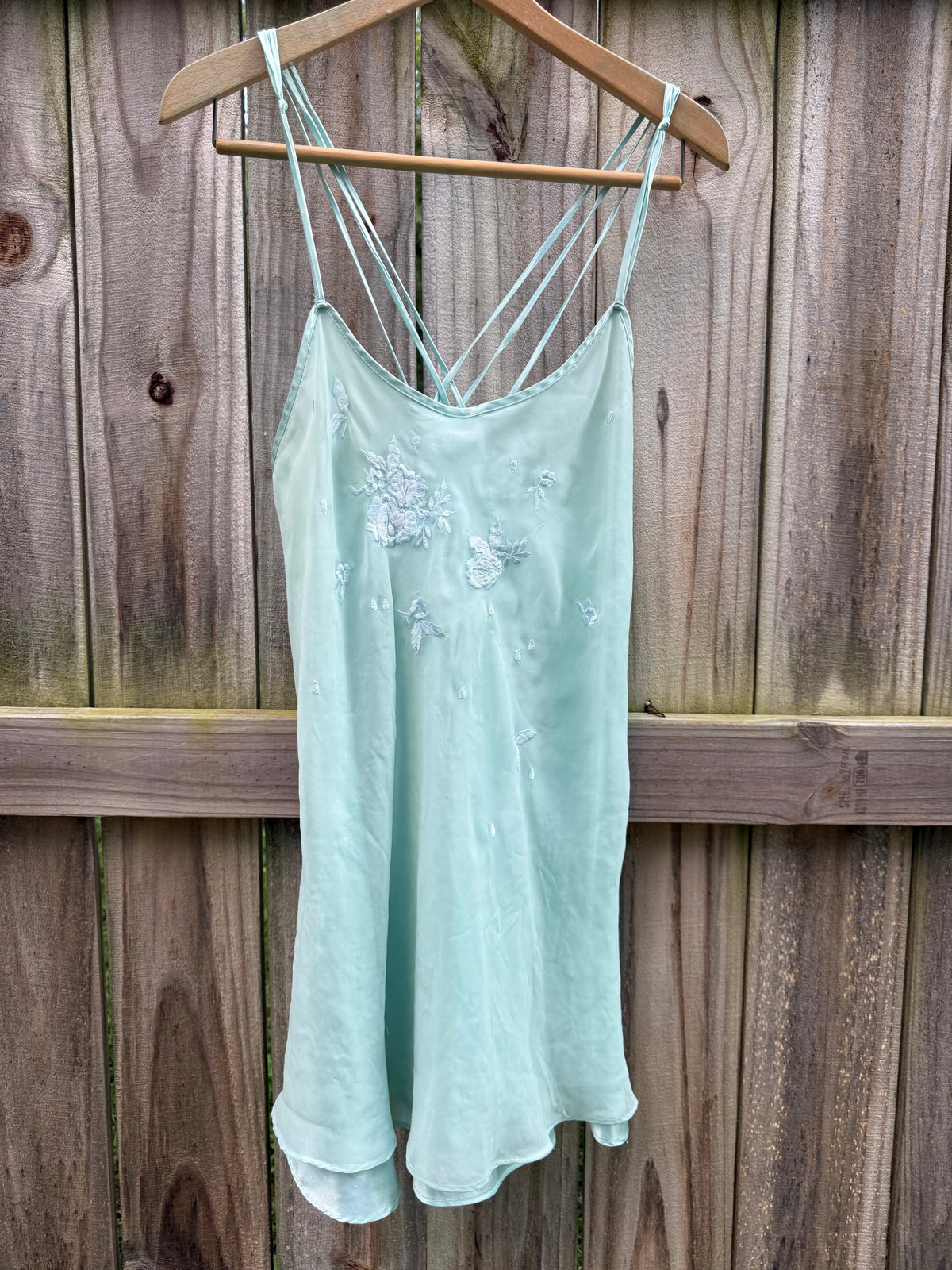 Natori Sea Glass Embroidered Slip Dress