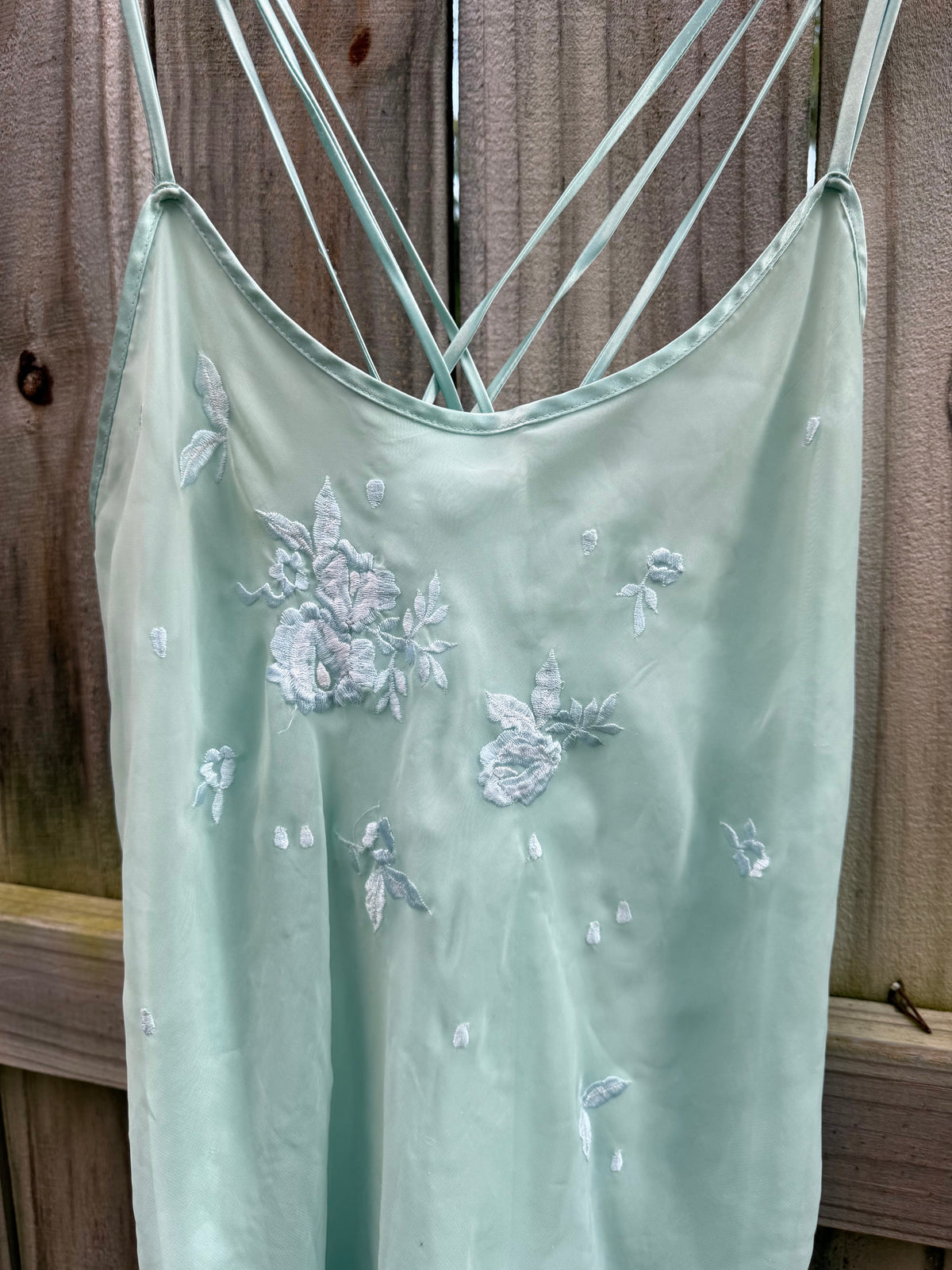 Natori Sea Glass Embroidered Slip Dress