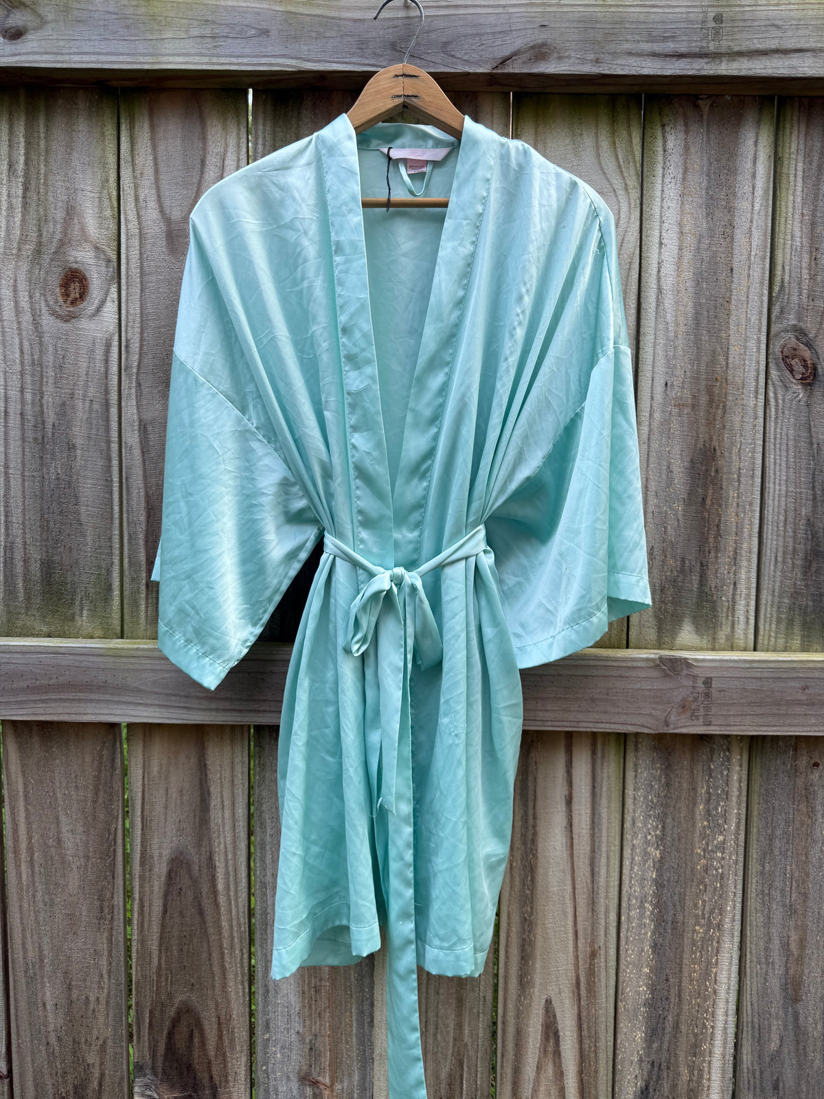Vintage Victoria’s Secret Angel Aqua Satin Robe