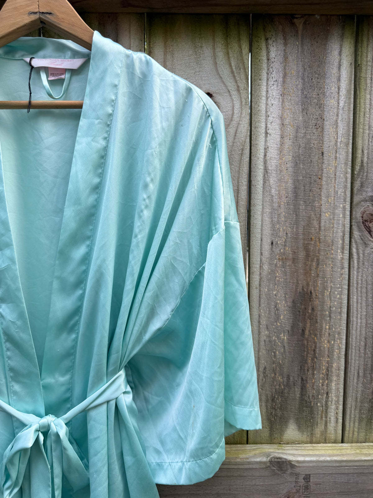 Vintage Victoria’s Secret Angel Aqua Satin Robe