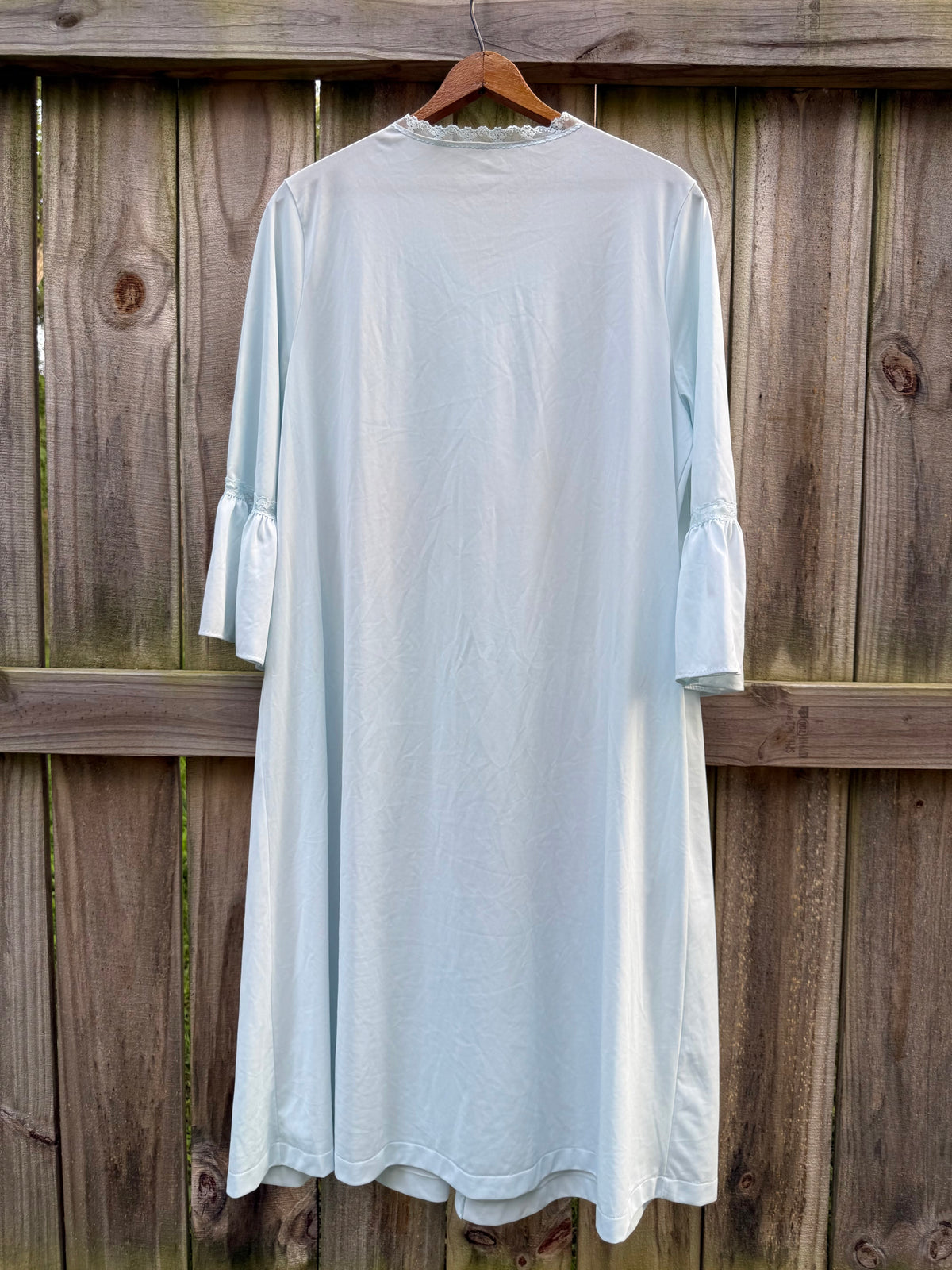 Vintage Embroidered Blue Peignoir Nightgown