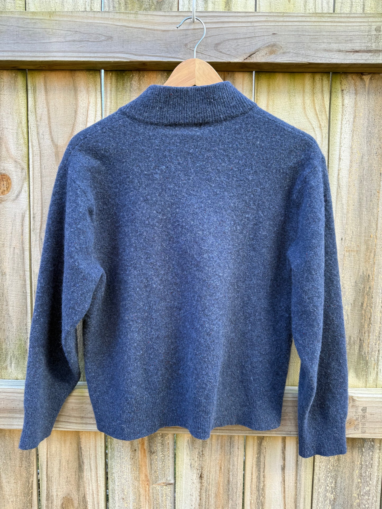 Vintage Orvis Blue Quarter-Zip Wool Blend Pullover Sweater