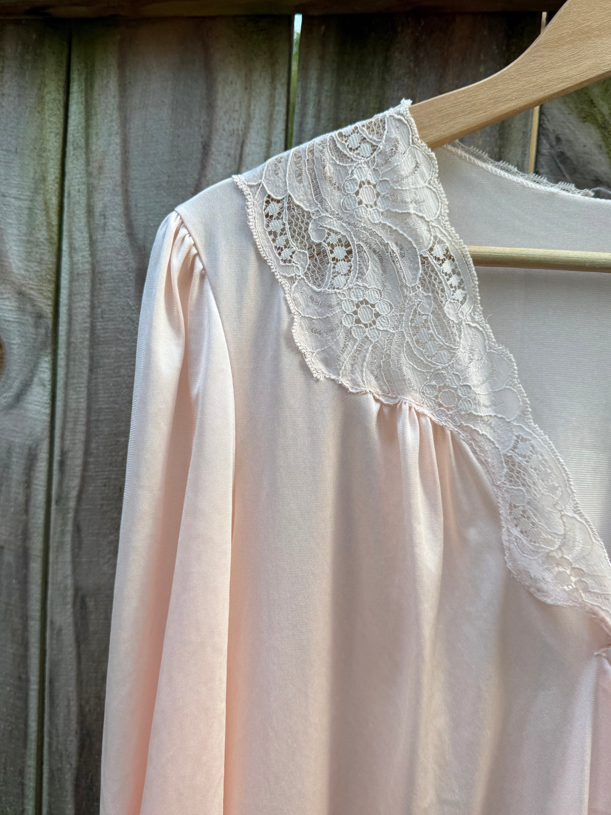 90s Blush Pink Lace Collar Vintage Nightgown