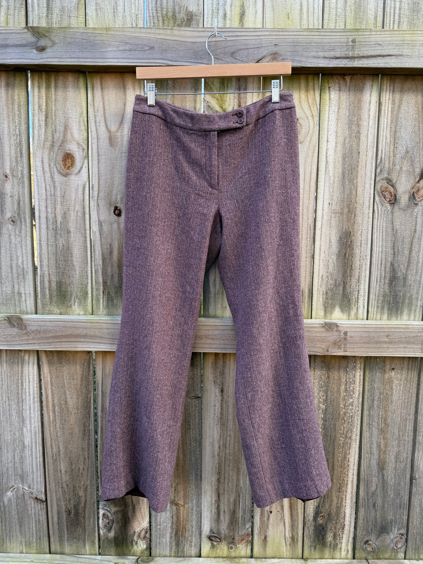 Vintage Pendleton Plum Tweed Wool Trousers Straight Leg High Waist Pants