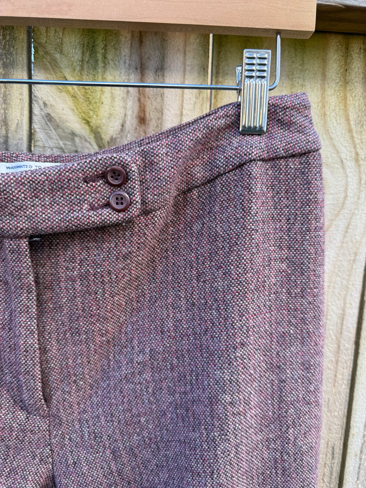 Vintage Pendleton Plum Tweed Wool Trousers Straight Leg High Waist Pants