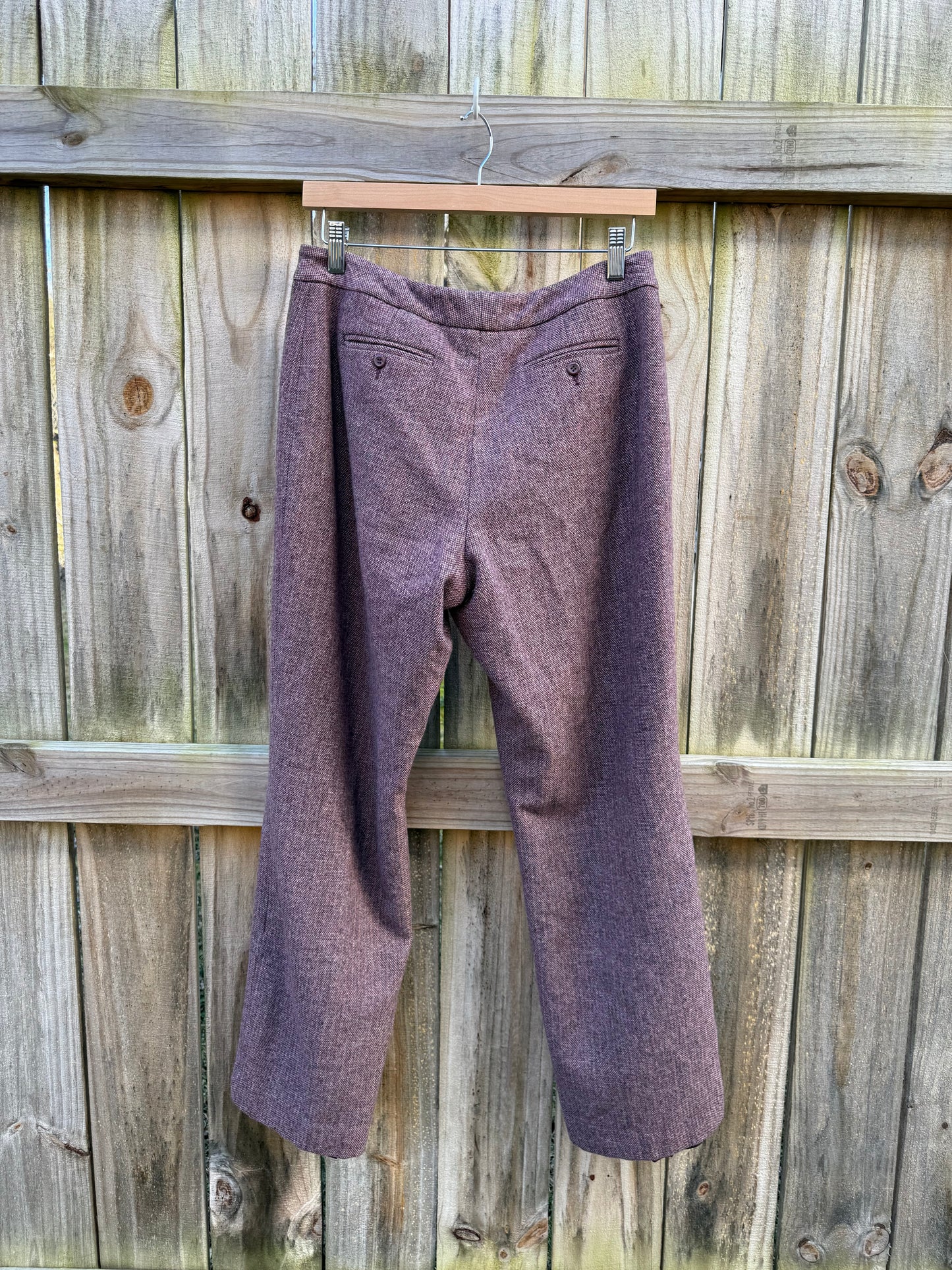 Vintage Pendleton Plum Tweed Wool Trousers Straight Leg High Waist Pants