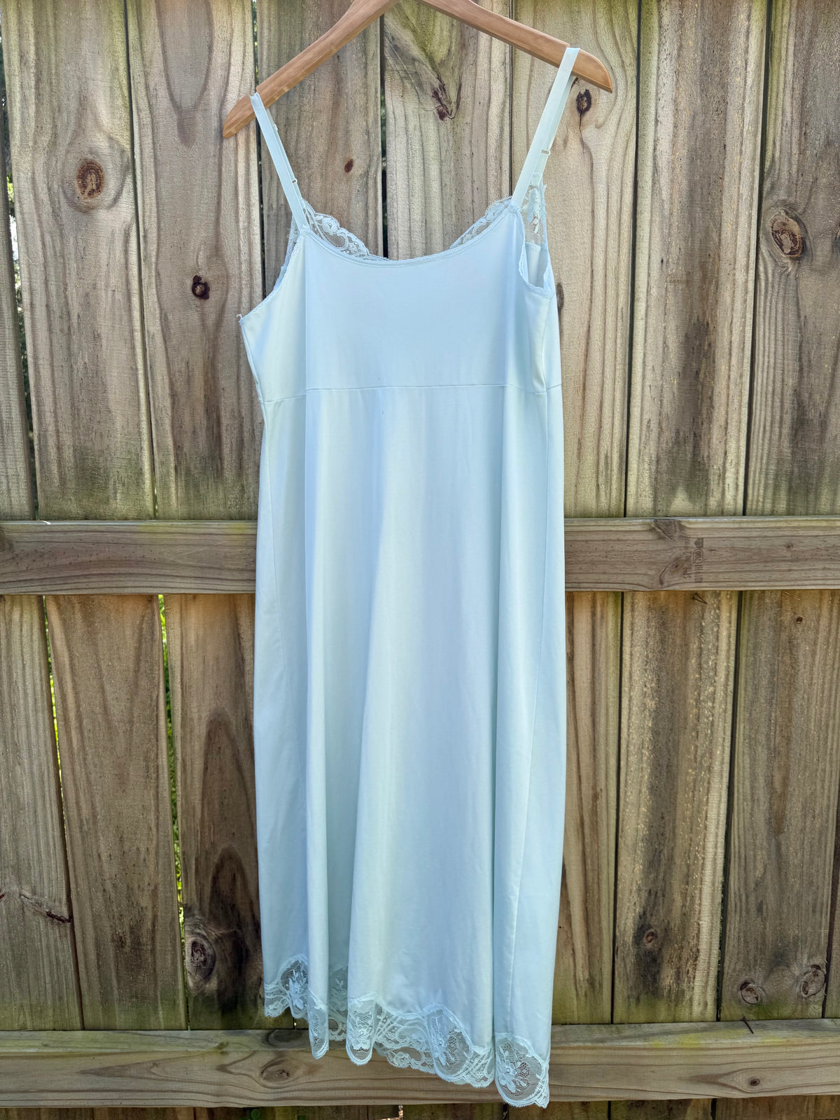 Hand Dyed Vintage Lace Slip Dress Powder Blue Romantic Lingerie