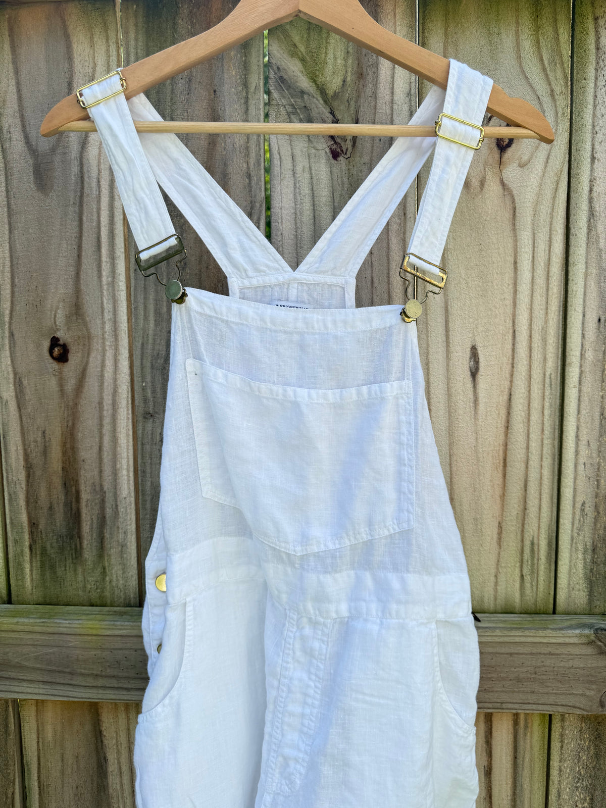 WeWoreWhat White Linen Overalls M