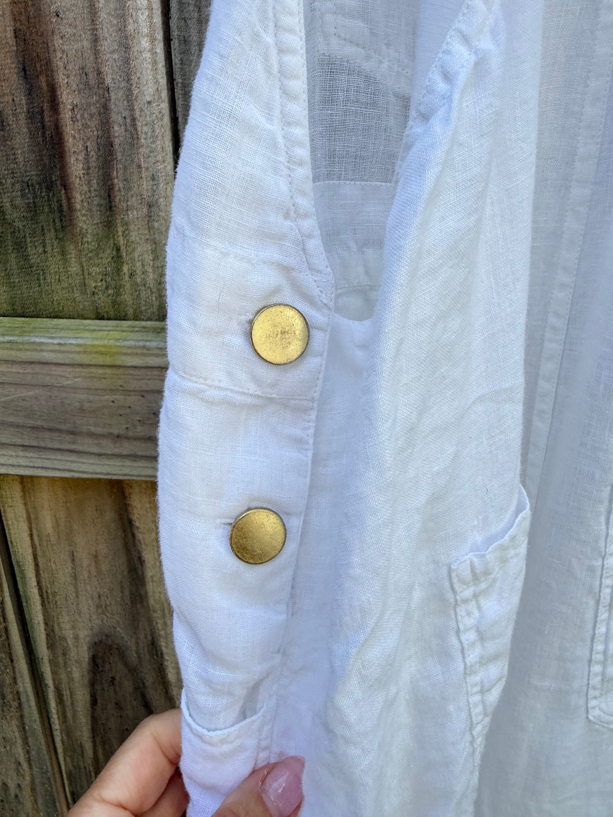 WeWoreWhat White Linen Overalls M