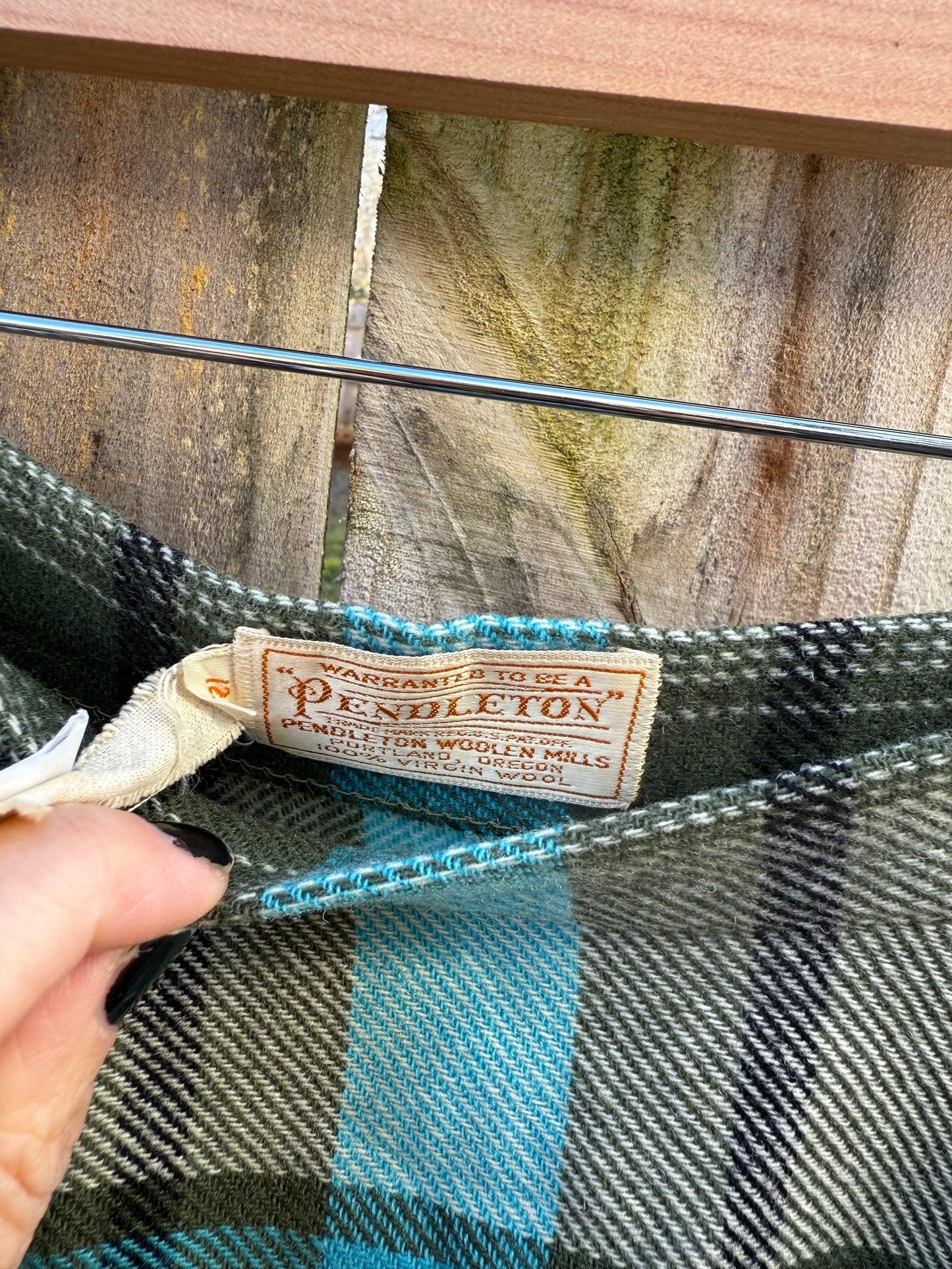 Vintage Pendleton Plaid Wool Circle Skirt – Teal Green Tartan Midi