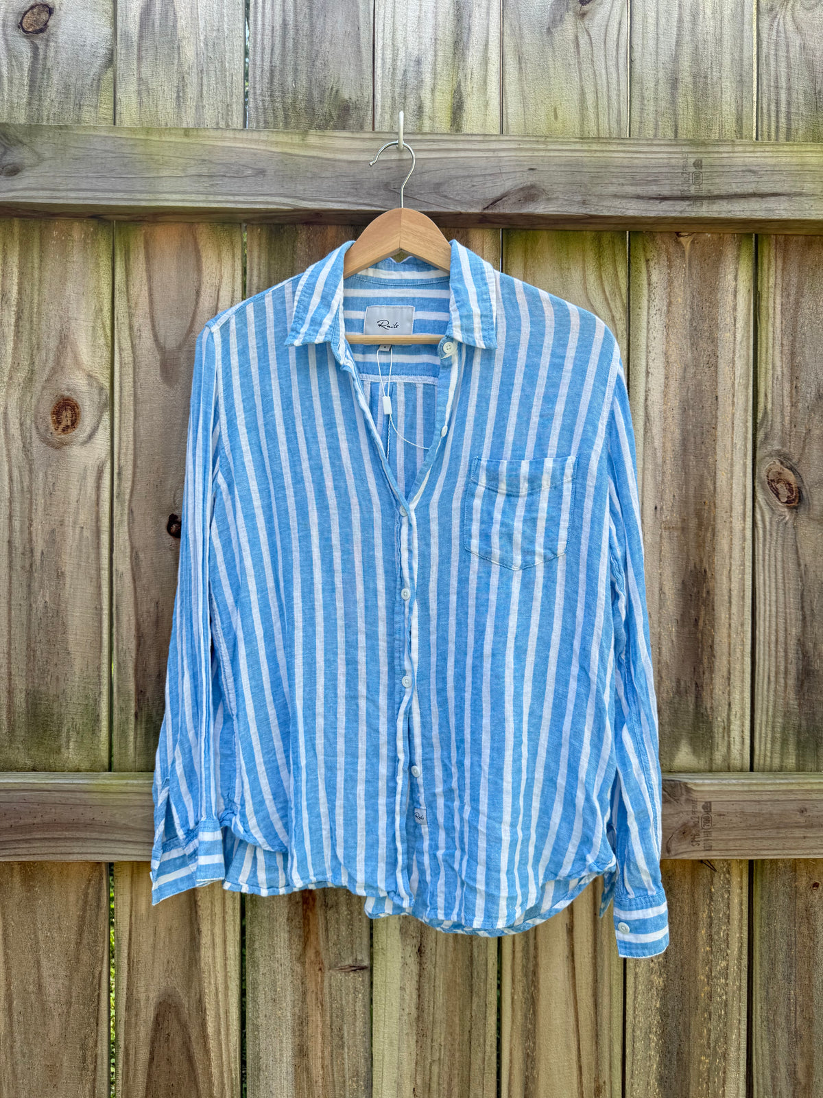 Rails Charli Lake Stripe Linen Shirt S