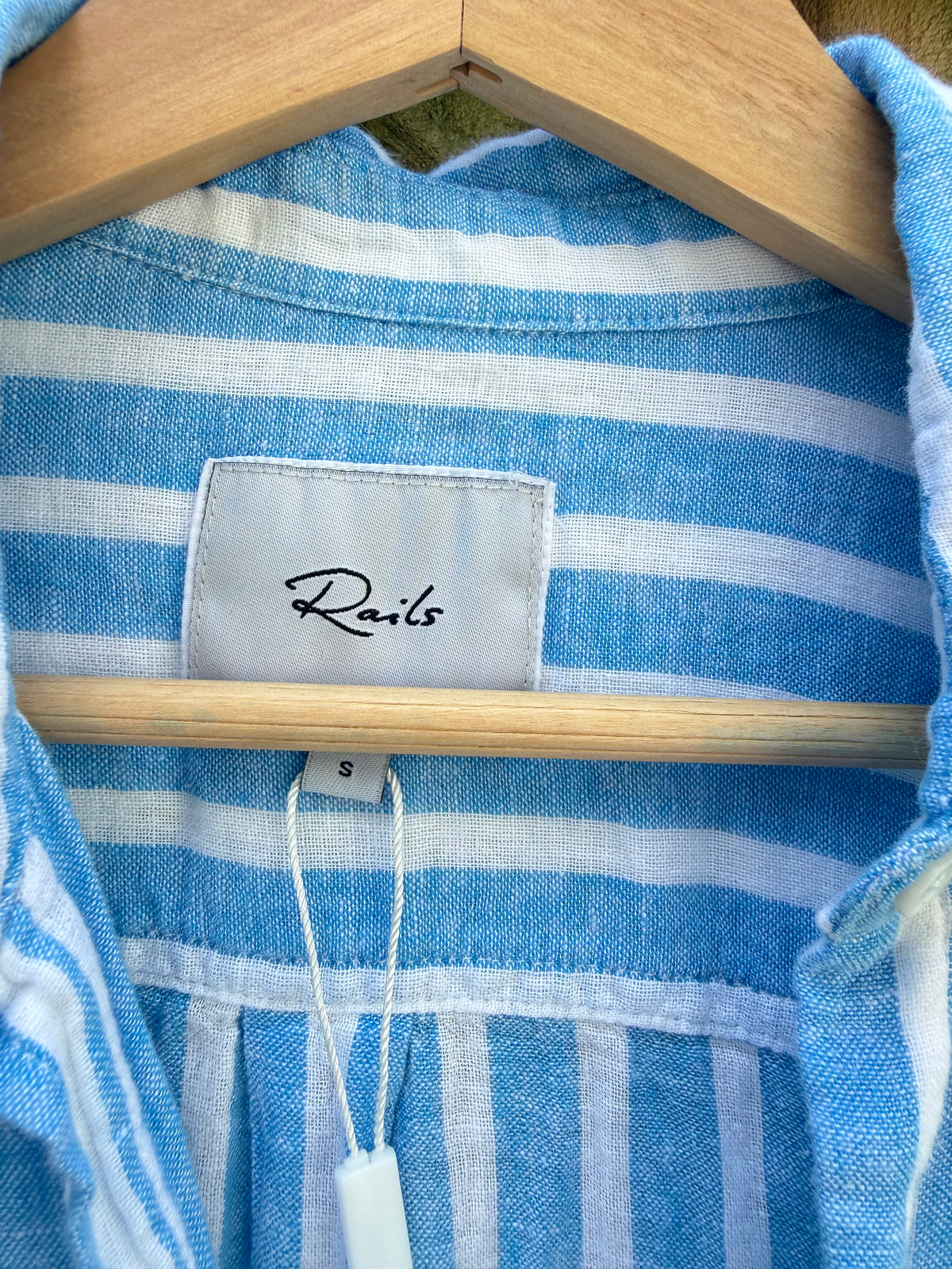 Rails Charli Lake Stripe Linen Shirt S