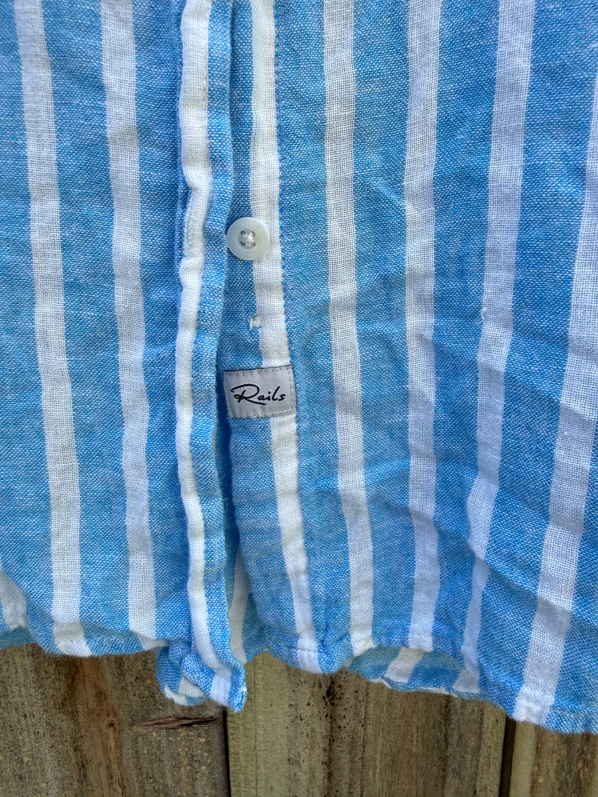 Rails Charli Lake Stripe Linen Shirt S