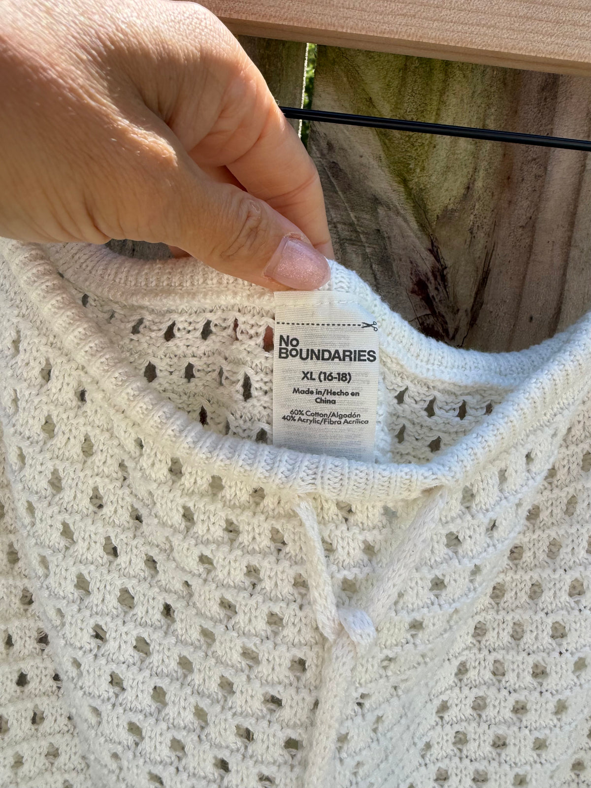 No Boundaries Ivory Crochet Drawstring Mini Skirt