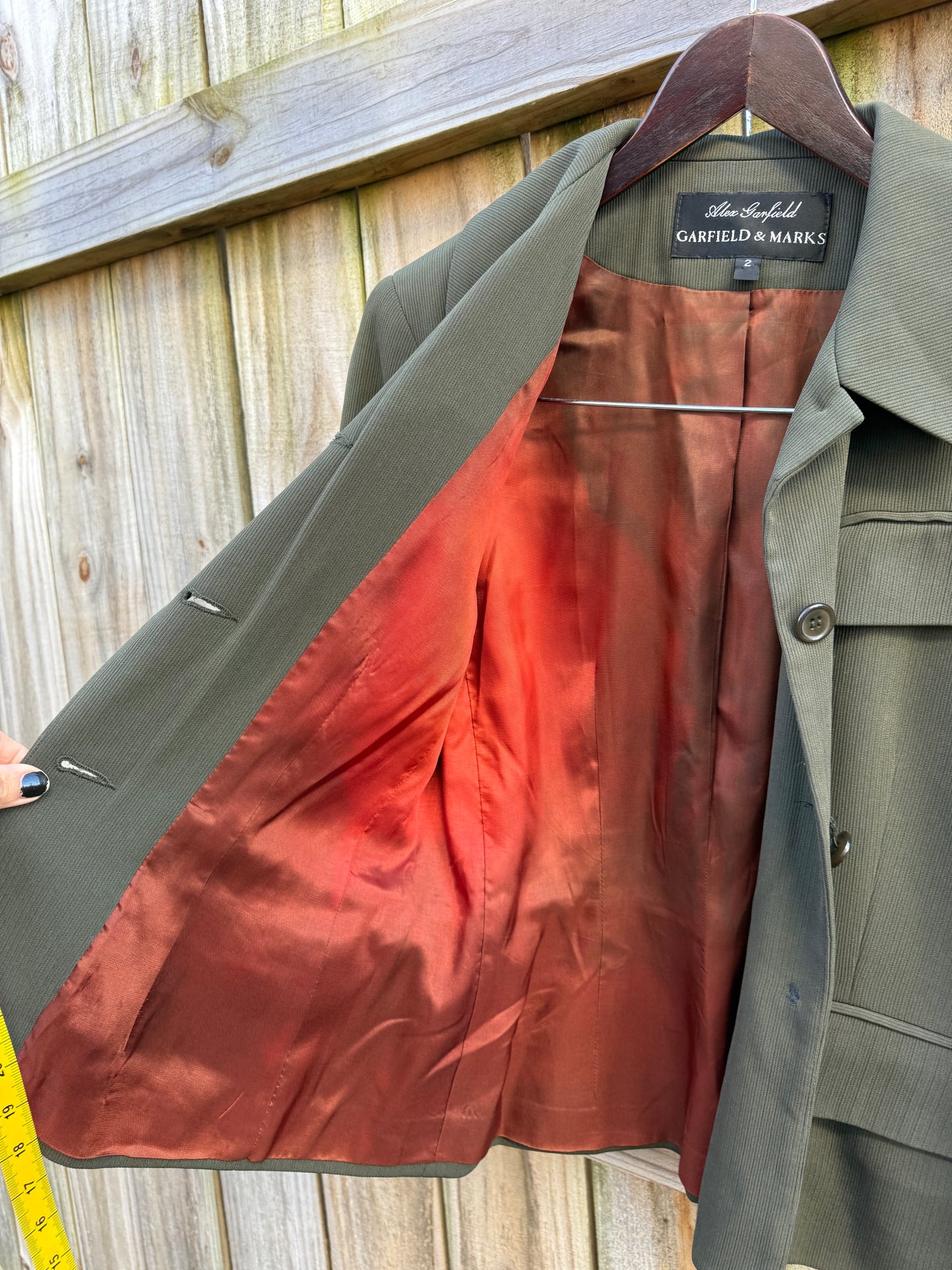 Vintage Olive Utility Cropped Blazer