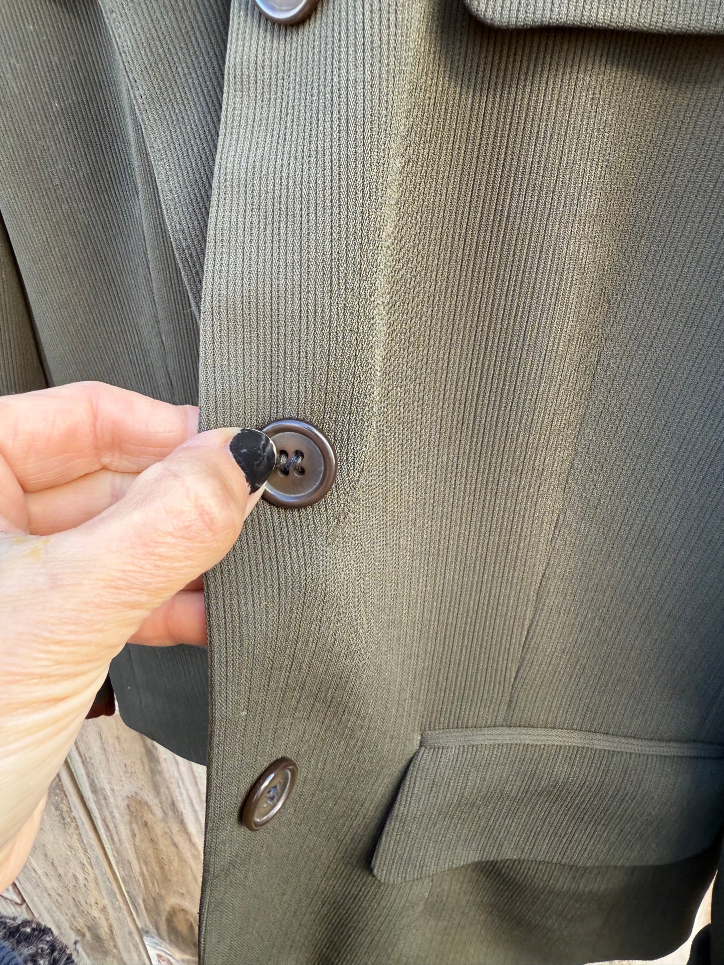 Vintage Olive Utility Cropped Blazer