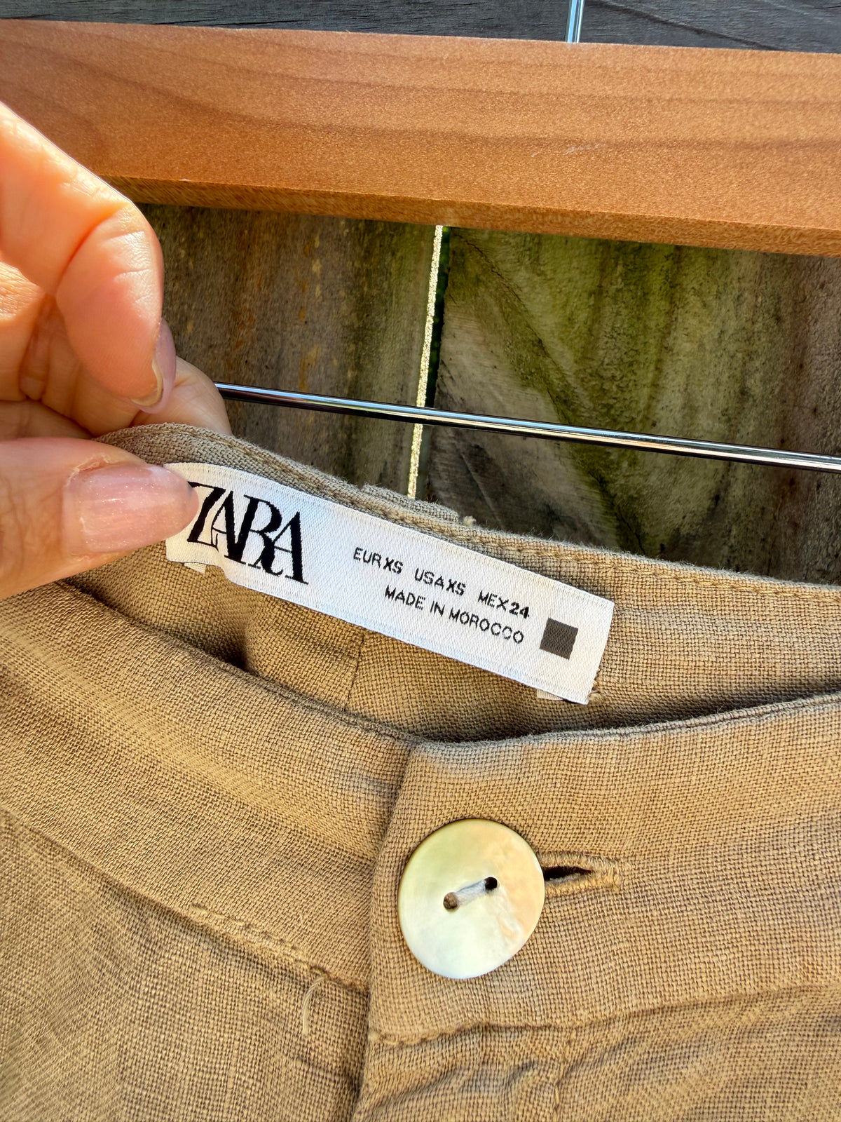 Zara Linen Wide-Leg Trousers XS