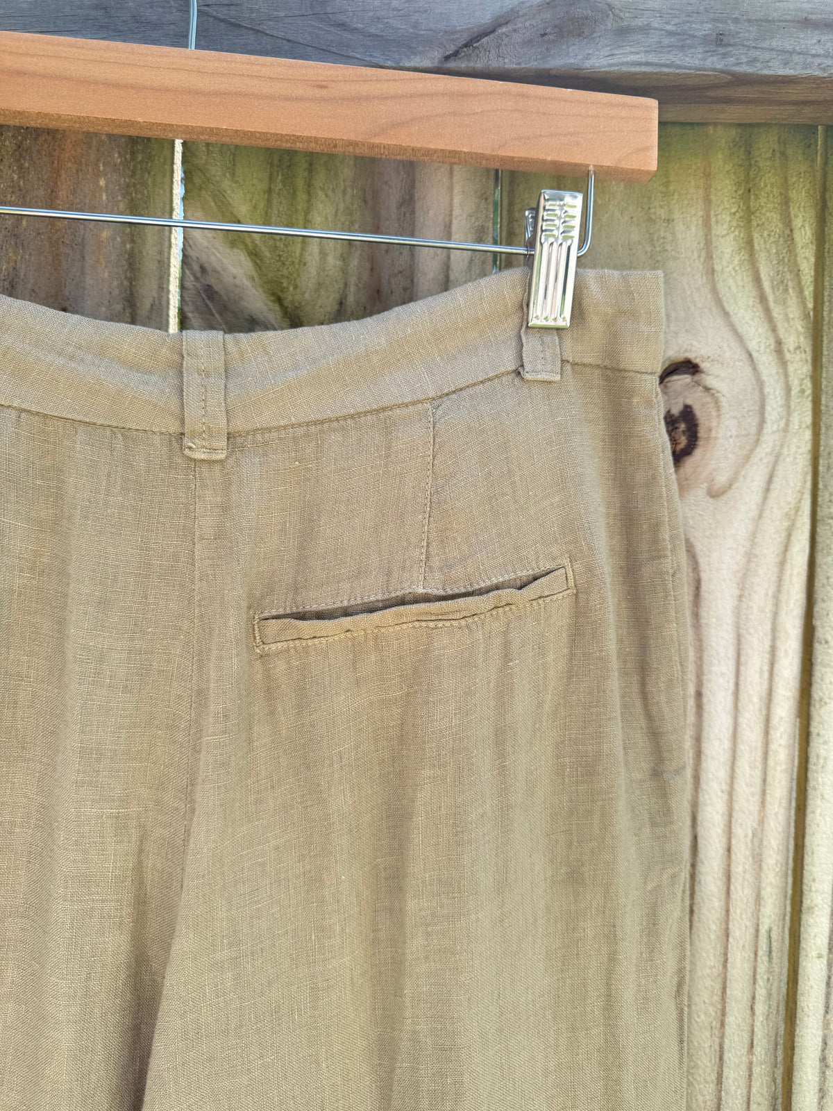 Zara 100% Linen Wide-Leg Trousers — Sand