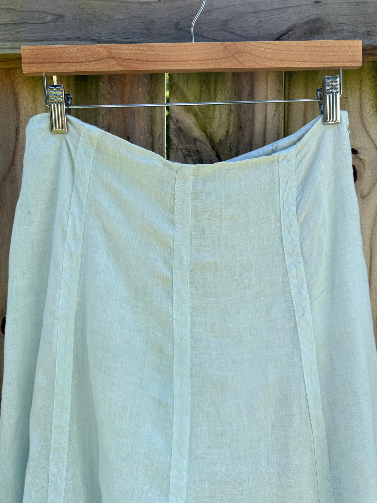 Hand-Dyed GAP Linen Maxi Skirt Seafoam Aqua