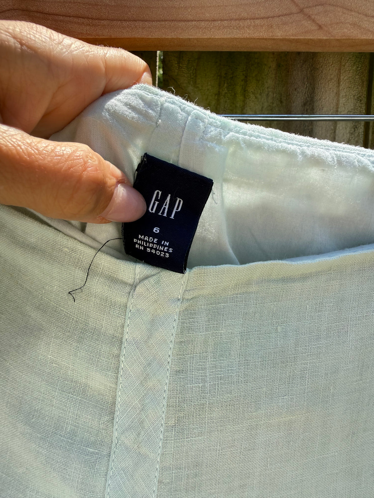 Hand-Dyed GAP Linen Maxi Skirt Seafoam Aqua