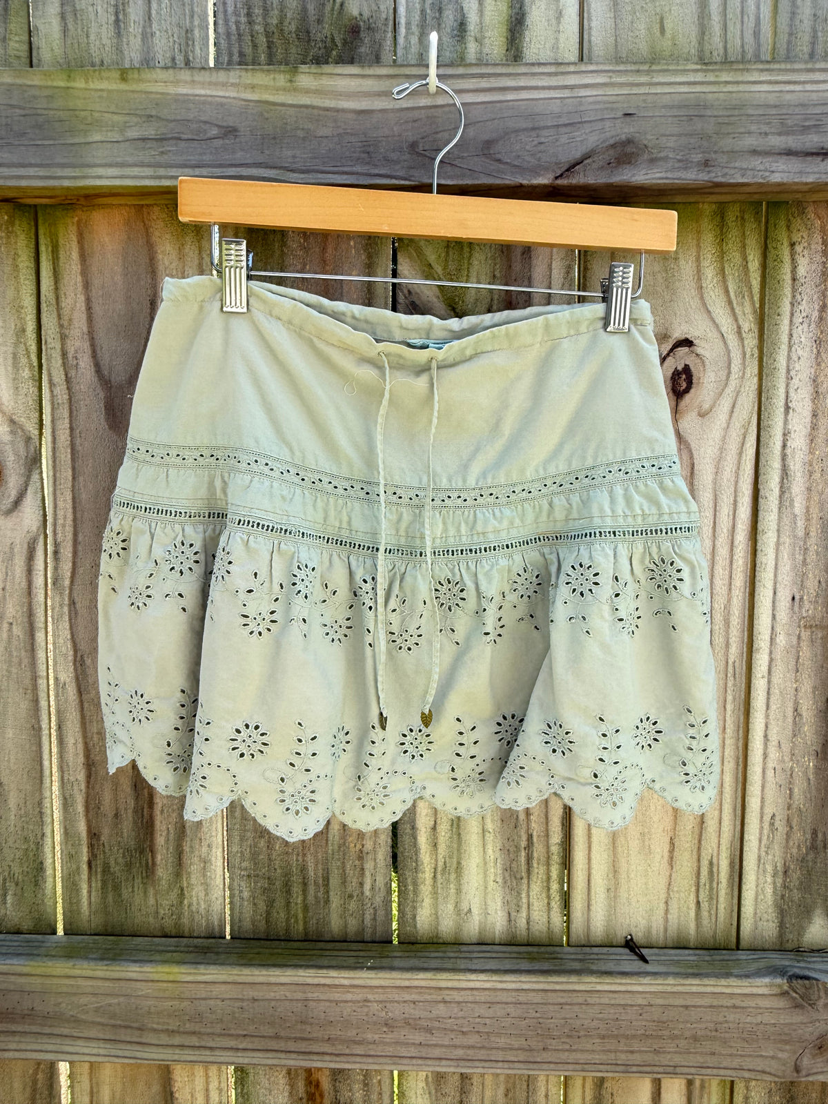 Sunday Honey Reworked Eyelet Mini Skirt