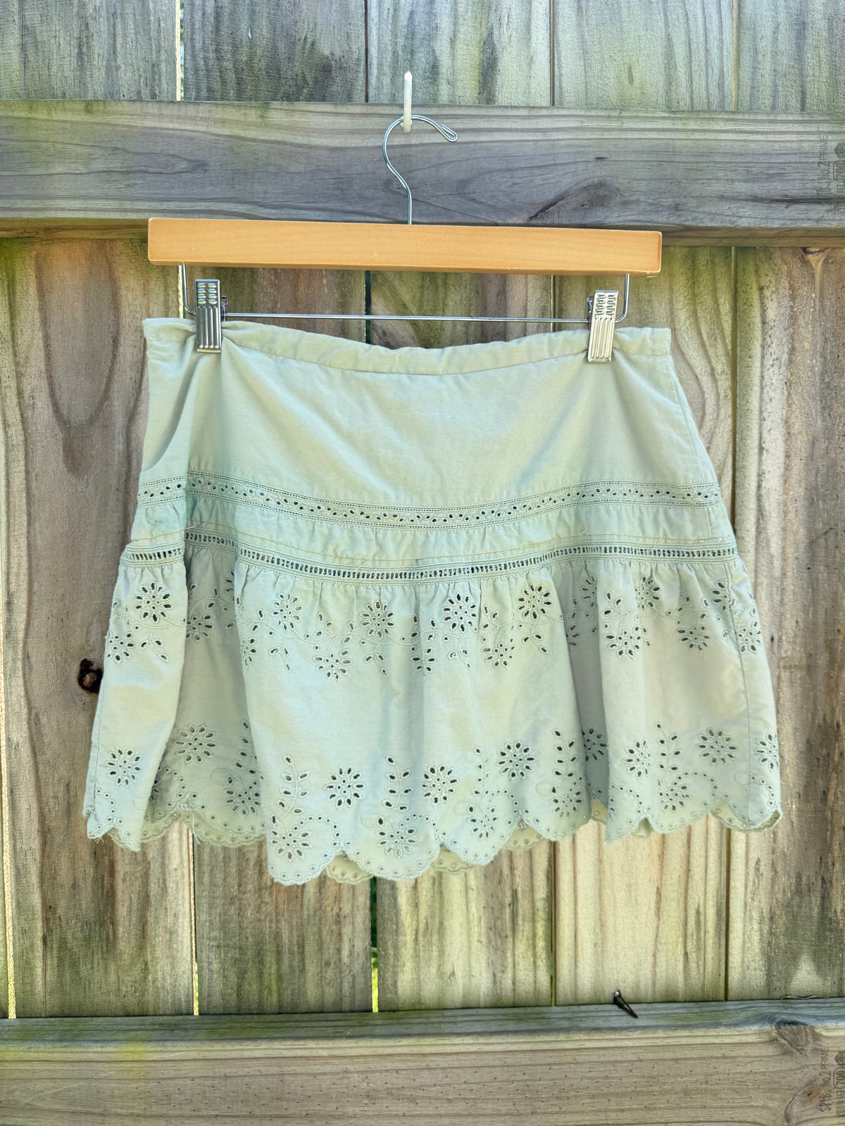 Sunday Honey Reworked Eyelet Mini Skirt