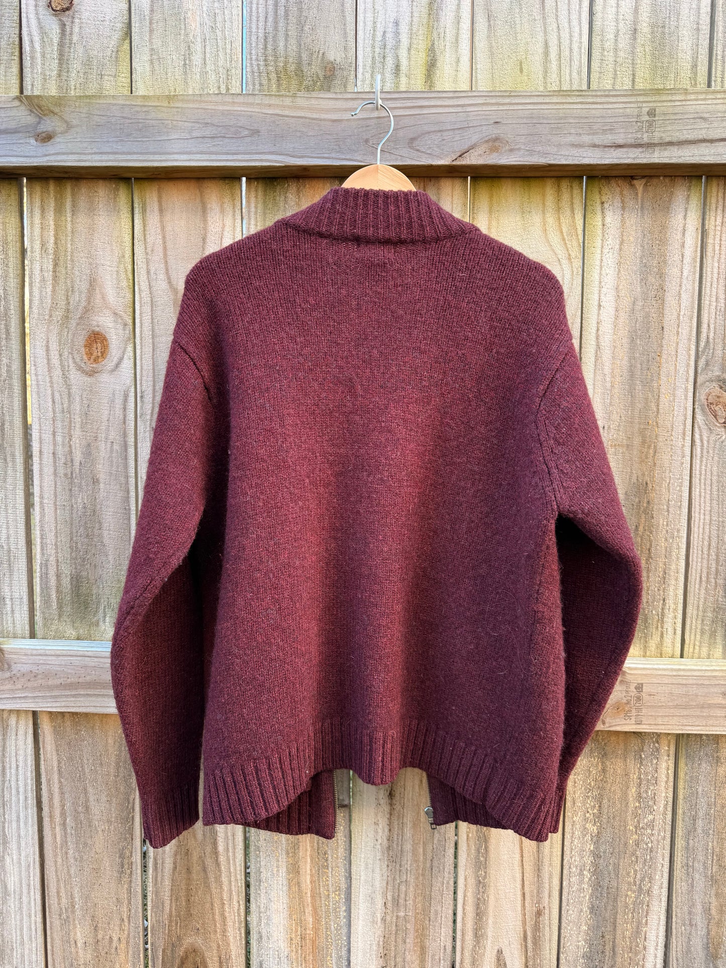 Vintage L.L. Bean Oxblood Zip Wool Cardigan
