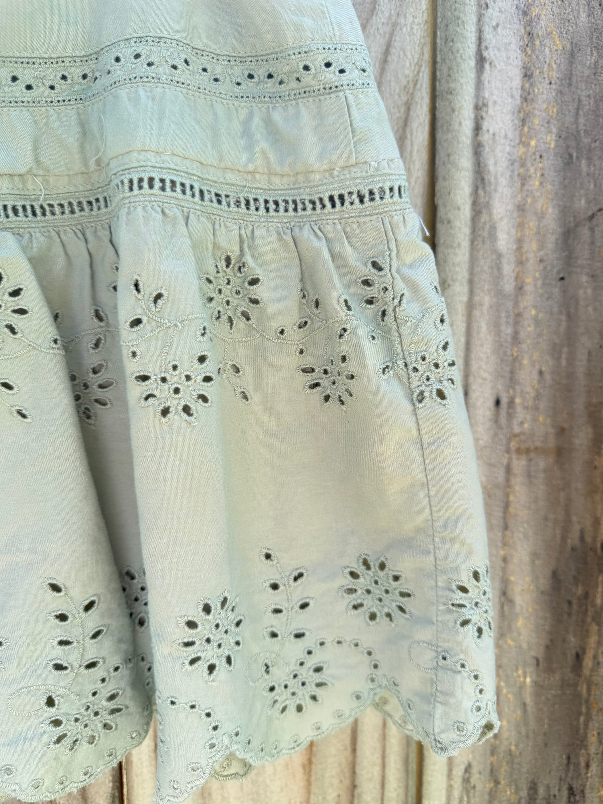 Sunday Honey Reworked Eyelet Mini Skirt