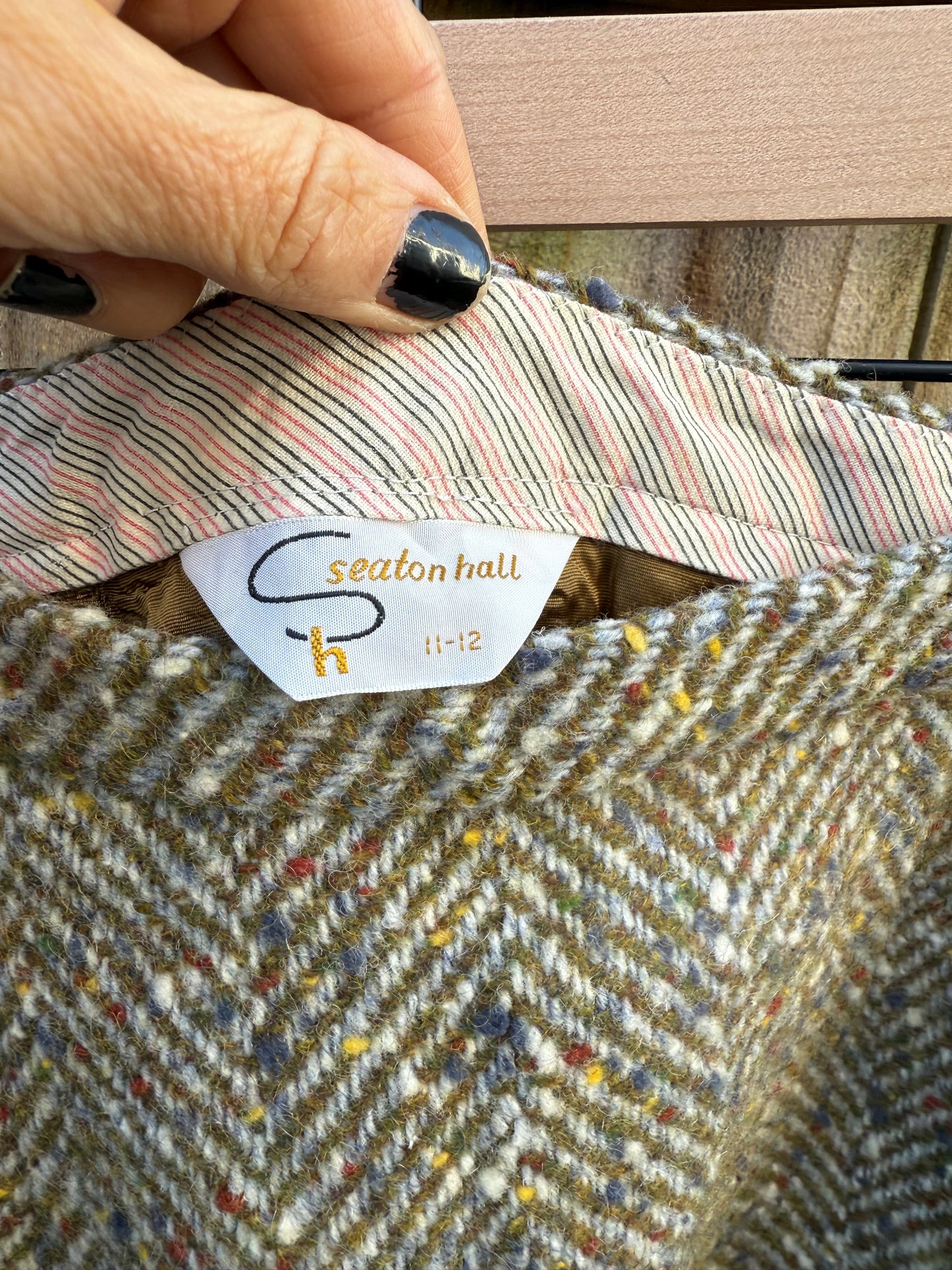 Vintage Seaton Hall Tweed Mini Skirt
