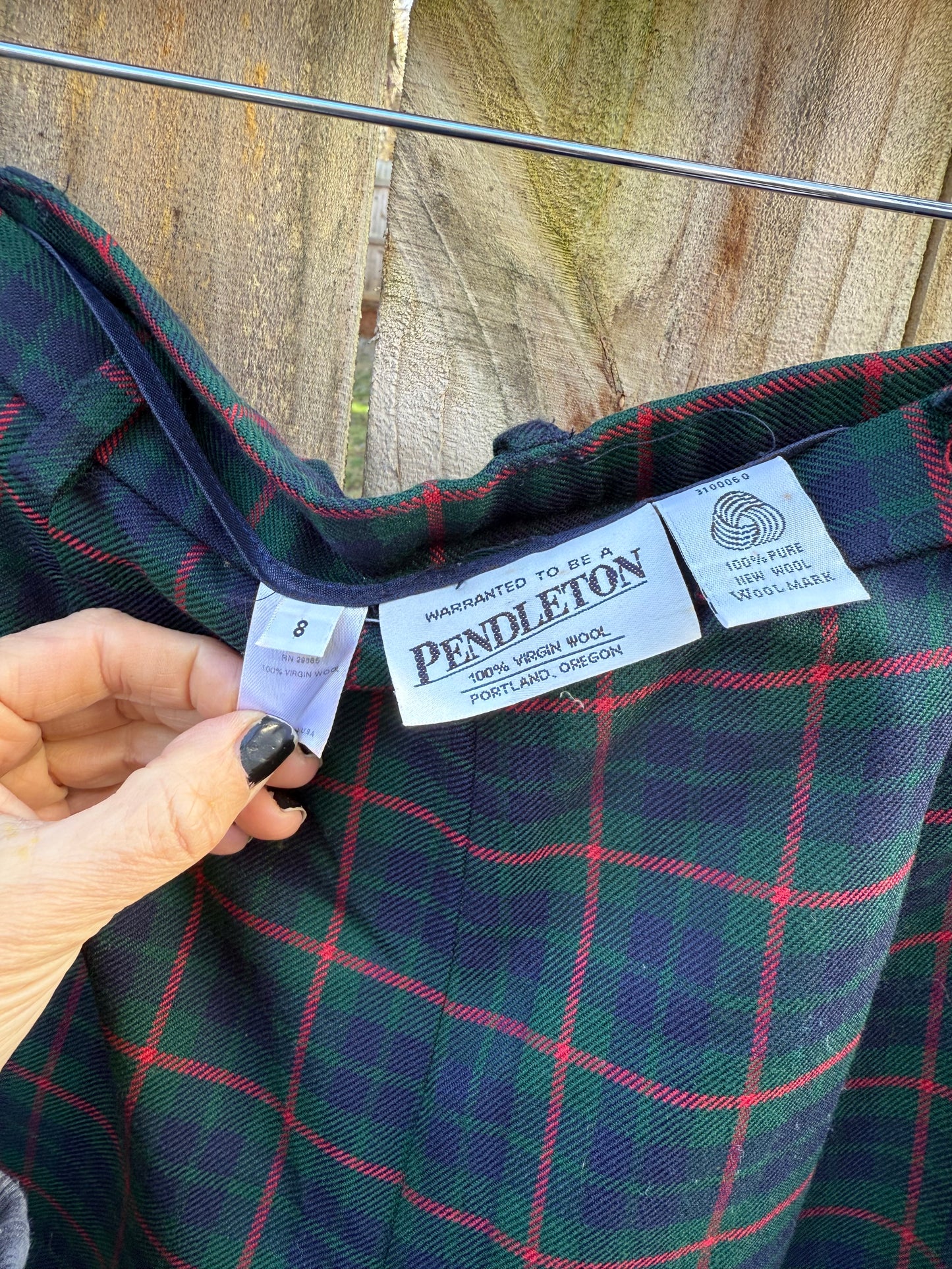 Vintage Pendleton Green Tartan Wool Trouser Pants