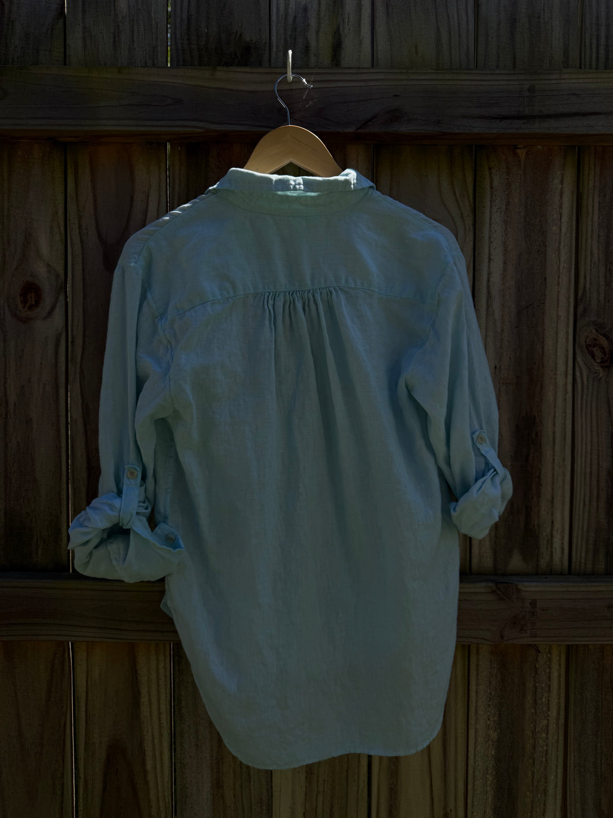 Hand-Dyed Seafoam Linen Button Down | Lands’ End Coastal Shirt