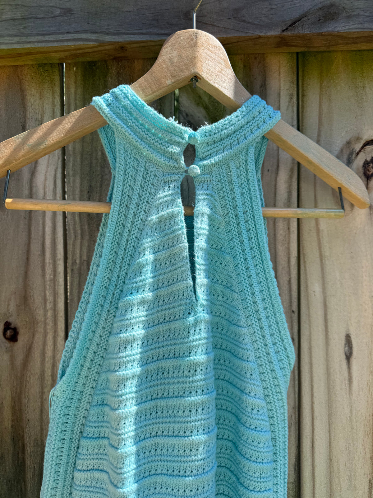 Reworked Vintage GAP Aqua Cotton Knit Mini Dress